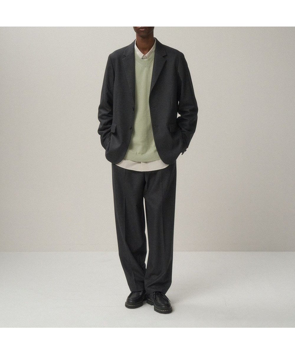 【エイトン/ATON】のMERINO COLLEGE FLANNEL スタンダードパンツ - UNISEX インテリア・キッズ・メンズ・レディースファッション・服の通販 founy(ファニー) 　ファッション　Fashion　レディースファッション　Fashion for Women　パンツ　Pants & Trousers　ユニセックス　Unisex, Genderless　ジャケット　Jacket, Outerwear　スタンダード　Standard, Basic　スラックス　Slacks, Dress Pants　セットアップ　Set-Up, Coordinated Outfit　テーパード　Tapered, Tapered Pants　ドレープ　Drape, Draping Fabric　パイピング　Piping, Trim Design　A/W・秋冬　Autumn/Winter　CHAROCAL TOP|ID: prp329100004842338 ipo3291000000035524098