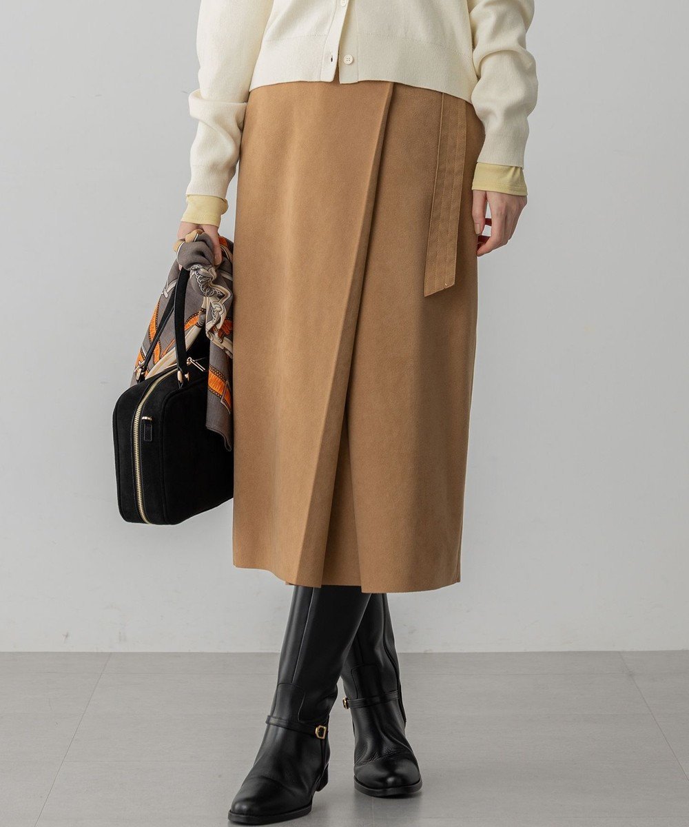 【23区/NIJYUSANKU】の【GOLD LABEL】スウェードタッチレザー ラップスカート インテリア・キッズ・メンズ・レディースファッション・服の通販 founy(ファニー) 　ファッション　Fashion　レディースファッション　Fashion for Women　スカート　Skirts　アシンメトリー　Asymmetrical Style　コレクション　Collection, Seasonal Line　シンプル　Simple, Minimal　スマート　Smart, Elegant　ラップ　Wrap, Wrap Design　ワーク　Workwear, Utility Style　A/W・秋冬　Autumn/Winter　冬　Winter / This Winter　2025年　2025　2025-2026秋冬・A/W　Autumn/Winter 2025–26 AW25–26　キャメル系|ID: prp329100004842360 ipo3291000000035464839