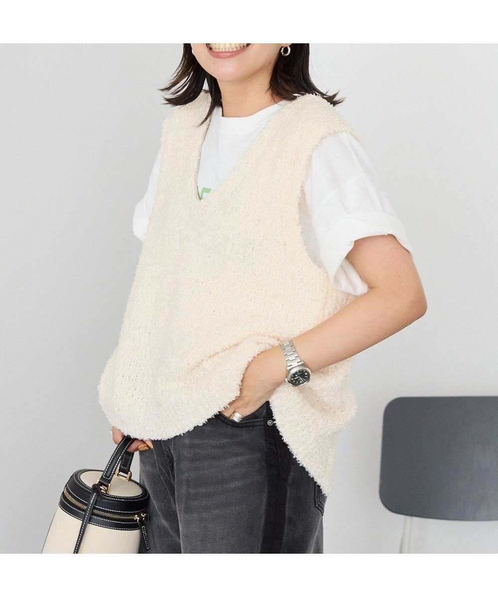 【アメリカンホリック/AMERICAN HOLIC】のテープヤーンバックシャンベスト 人気、トレンドファッション・服の通販 founy(ファニー) 　ファッション　Fashion　レディースファッション　Fashion for Women　アウター　Coat / Outerwear Collection　トップス・カットソー　Cut & Sew Tops　ベスト&ジレ / 重ね着スタイル　Vests & Gilets　アメリカン　American Style　スタイリッシュ　Stylish, Fashionable　ベスト　Vest, Waistcoat　ポケット　Pocket, Pocket Detail　ルーズ　Loose, Oversized　A/W・秋冬　Autumn/Winter　夏　Summer　エレガント 上品　Elegant　 other-1|ID: prp329100004842368 ipo3291000000035836334