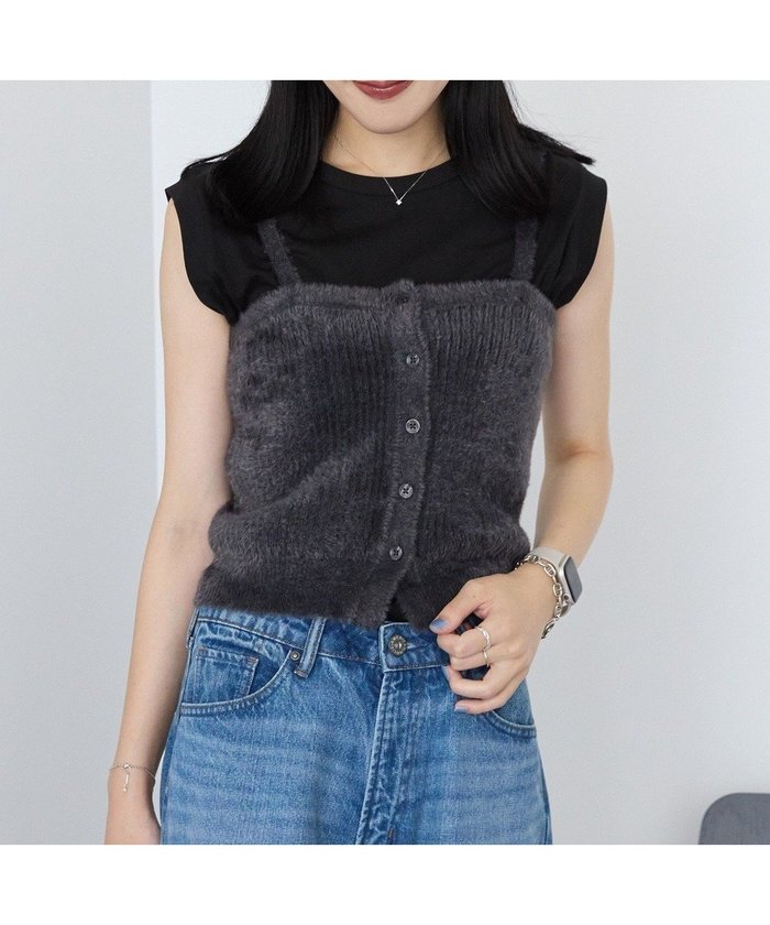 【アメリカンホリック/AMERICAN HOLIC】の【2WAY】シャギーニットチューブトップ インテリア・キッズ・メンズ・レディースファッション・服の通販 founy(ファニー) https://founy.com/ ファッション Fashion レディースファッション Fashion for Women アウター Coat / Outerwear Collection トップス・カットソー Cut & Sew Tops ニット Knit Tops & Sweaters ベスト&ジレ / 重ね着スタイル Vests & Gilets おすすめ Recommended / Our Picks キャミソール Camisole, Spaghetti Strap Top チューブ Tube, Tube Top フェザーヤーン Feather Yarn, Fluffy Yarn ベスト Vest, Waistcoat ポケット Pocket, Pocket Detail 秋 Autumn A/W・秋冬 Autumn/Winter |ID: prp329100004842386 ipo3291000000035813904