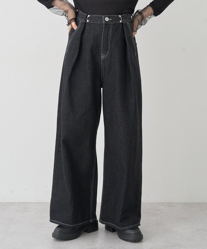 【アースミュージックアンドエコロジー/earth music&ecology】のタックホックデニムパンツ インテリア・キッズ・メンズ・レディースファッション・服の通販 founy(ファニー) https://founy.com/ ファッション Fashion レディースファッション Fashion for Women パンツ Pants & Trousers デニムパンツ・ジーンズ・美脚デニム Denim Jeans & Pants おすすめ Recommended / Our Picks デニム Denim, Jeans Material トレンド Trend, Trending Now フォルム Silhouette, Form フラワー Flower, Floral プリント Print, Printed Pattern ポケット Pocket, Pocket Detail モチーフ Motif, Design Theme 人気 Popular, Best Seller 定番 Standard, Basic Item A/W・秋冬 Autumn/Winter |ID: prp329100004842399 ipo3291000000035627545