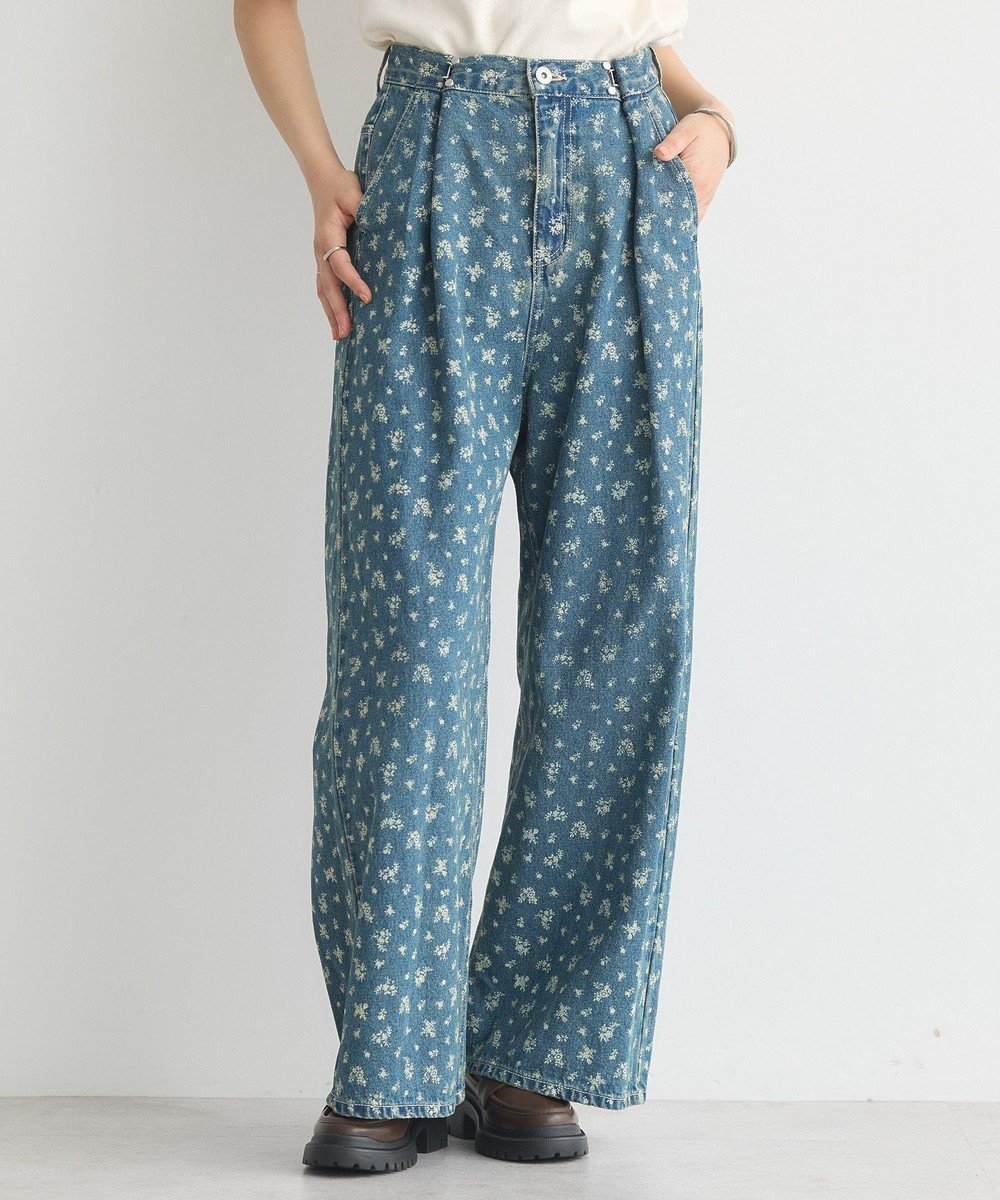 【アースミュージックアンドエコロジー/earth music&ecology】のタックホックデニムパンツ インテリア・キッズ・メンズ・レディースファッション・服の通販 founy(ファニー) 　ファッション　Fashion　レディースファッション　Fashion for Women　パンツ　Pants & Trousers　デニムパンツ・ジーンズ・美脚デニム　Denim Jeans & Pants　おすすめ　Recommended / Our Picks　デニム　Denim, Jeans Material　トレンド　Trend, Trending Now　フォルム　Silhouette, Form　フラワー　Flower, Floral　プリント　Print, Printed Pattern　ポケット　Pocket, Pocket Detail　モチーフ　Motif, Design Theme　人気　Popular, Best Seller　定番　Standard, Basic Item　A/W・秋冬　Autumn/Winter　Flower|ID: prp329100004842399 ipo3291000000035627549