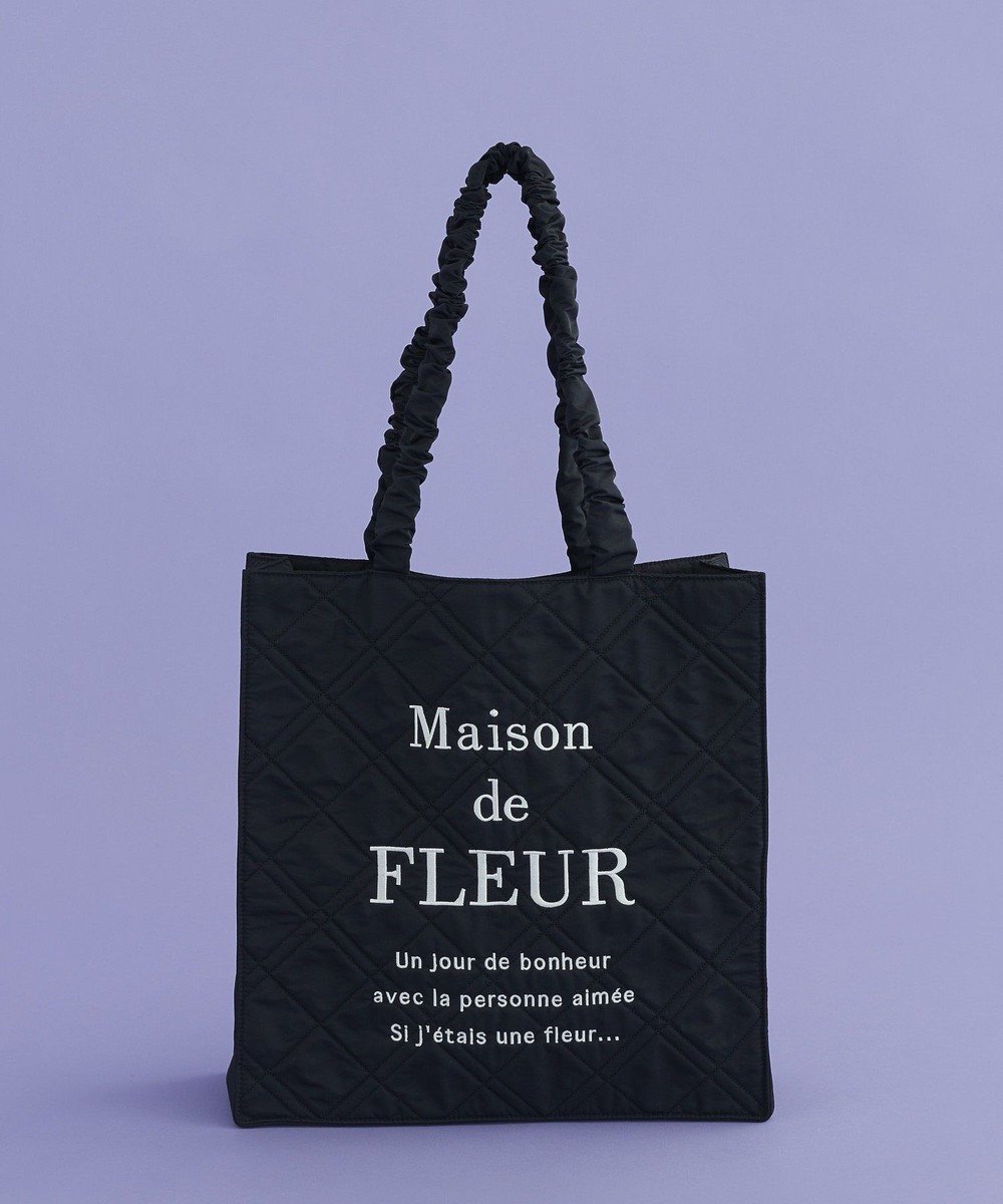 【メゾンドフルール/Maison de FLEUR】のブランドロゴ刺繍キルティングスクエアトート 人気、トレンドファッション・服の通販 founy(ファニー) 　ファッション　Fashion　レディースファッション　Fashion for Women　バッグ　Bags　おすすめ　Recommended / Our Picks　キルティング　Quilted, Quilting　スマホ　Smartphone, Mobile Device　ポケット　Pocket, Pocket Detail　人気　Popular, Best Seller　ビジネス 仕事 通勤　Business / Work / Commuting　 other-1|ID: prp329100004842408 ipo3291000000035836630