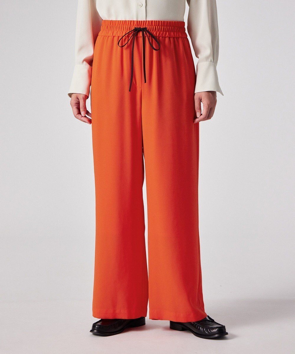 【ポール スミス/Paul Smith】のバックサテン ジョーゼット ワイドパンツ インテリア・キッズ・メンズ・レディースファッション・服の通販 founy(ファニー) 　ファッション　Fashion　レディースファッション　Fashion for Women　パンツ　Pants & Trousers　バッグ　Bags　おすすめ　Recommended / Our Picks　サテン　Satin, Glossy Fabric　ジョーゼット　Georgette, Semi-Sheer Fabric　ドローストリング　Drawstring, Pull Cord　ポケット　Pocket, Pocket Detail　リラックス　Relax, Relaxed Fit　ワイド　Wide, Wide Fit　夏　Summer　S/S・春夏　SS, Spring/Summer, Warm Season　A/W・秋冬　Autumn/Winter　オレンジ|ID: prp329100004842514 ipo3291000000035465462