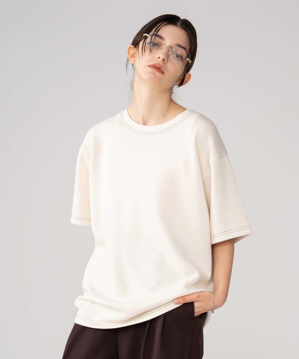 【ウィゴー/WEGO】の【ユニセックス着用ITEM/MLサイズ展開】カラーステッチT(SS) インテリア・キッズ・メンズ・レディースファッション・服の通販 founy(ファニー) 　ファッション　Fashion　レディースファッション　Fashion for Women　トップス・カットソー　Cut & Sew Tops　シャツ・ブラウス・オフィスカジュアル　Elegant Blouses & Button-Ups　ロングTシャツ・Tシャツ　Longline T-Shirts & Tees　カットソー・ベーシックTシャツ　Cut-and-Sewn Tops / Stretch Tees & Basics　インナー　Innerwear　春　Spring　カットソー　Cut and Sewn Top　グラフィック　Graphic, Graphic Design　シンプル　Simple, Minimal　スマホ　Smartphone, Mobile Device　スラックス　Slacks, Dress Pants　デニム　Denim, Jeans Material　プリント　Print, Printed Pattern　ベーシック　Basic, Essential　ボトム　Bottoms, Lower Wear　半袖　Short Sleeve, Half Sleeve　メンズ　Men's, Menswear　無地　Plain, Solid Color　A/W・秋冬　Autumn/Winter　夏　Summer　オフホワイト|ID: prp329100004842527 ipo3291000000035855625