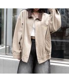 【ウィゴー/WEGO】のワーカーズWジップブルゾン ベージュ|ID: prp329100004842550 ipo3291000000035856349