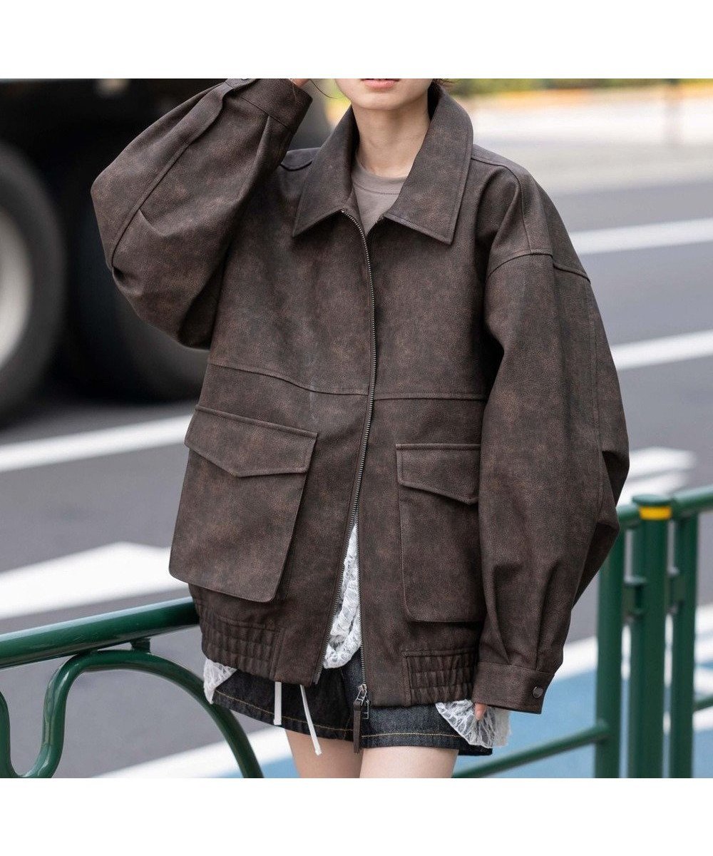 【ウィゴー/WEGO】の【25年秋冬新作/ユニセックス着用ITEM/SMLサイズ展開】PUダブルZIPフライトブルゾン 人気、トレンドファッション・服の通販 founy(ファニー) 　ファッション　Fashion　レディースファッション　Fashion for Women　アウター　Coat / Outerwear Collection　レディースジャケット・軽アウター　Jackets　ブルゾンジャケット・スポーティアウター　Blouson Jackets　春　Spring　今季　This Season, Current Season　シンプル　Simple, Minimal　ジャケット　Jacket, Outerwear　スウェット / スエット　Sweatshirt, Sweatwear　スマホ　Smartphone, Mobile Device　スラックス　Slacks, Dress Pants　ダブル　Double, Double-Breasted　トレンド　Trend, Trending Now　フラップ　Flap, Flap Pocket　ブルゾン　Blouson, Bomber Jacket　ポケット　Pocket, Pocket Detail　無地　Plain, Solid Color　冬　Winter / This Winter　A/W・秋冬　Autumn/Winter　おすすめ　Recommended / Our Picks　 other-1|ID: prp329100004842551 ipo3291000000035856370