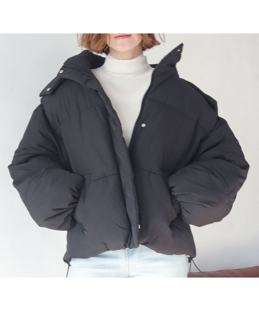 【ウィゴー/WEGO】の【25年秋冬新作/SMサイズ展開】2WAYフードパファーブルゾン インテリア・キッズ・メンズ・レディースファッション・服の通販 founy(ファニー) 　ファッション　Fashion　レディースファッション　Fashion for Women　アウター　Coat / Outerwear Collection　コート・ロングコート・ピーコート　Long Coats, Peacoats & More　レディースジャケット・軽アウター　Jackets　ブルゾンジャケット・スポーティアウター　Blouson Jackets　春　Spring　秋　Autumn　切替　Switching, Contrast Panel　ショート　Short, Short Length　ジャケット　Jacket, Outerwear　スマホ　Smartphone, Mobile Device　ダウン　Down, Puffer　デニム　Denim, Jeans Material　トレンド　Trend, Trending Now　ドローコード　Drawcord, Drawstring Cord　定番　Standard, Basic Item　冬　Winter / This Winter　A/W・秋冬　Autumn/Winter　夏　Summer　ブラック|ID: prp329100004842555 ipo3291000000035524051