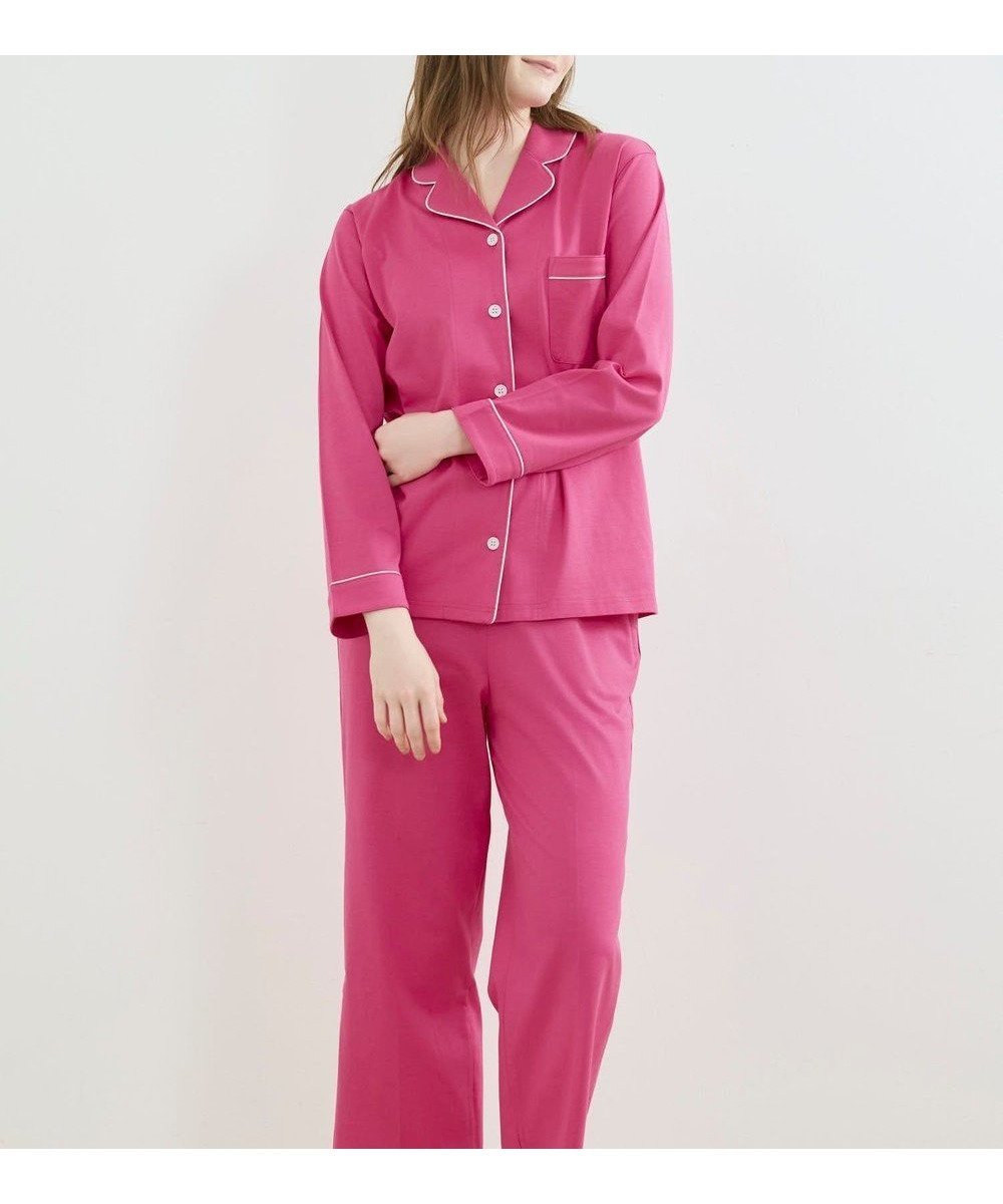 【ウンナナクール/une nana cool】の【綿100%】40/2コーマ天竺シルケットパジャマ MADE WITH LIBERTY FABRIC インテリア・キッズ・メンズ・レディースファッション・服の通販 founy(ファニー) 　ファッション　Fashion　レディースファッション　Fashion for Women　シルケット　Silket, Silky Cotton　長袖　Long Sleeve, Full Sleeve　パイピング　Piping, Trim Design　パジャマ　Pajamas, Sleepwear　プリント　Print, Printed Pattern　ボトム　Bottoms, Lower Wear　ポケット　Pocket, Pocket Detail　リラックス　Relax, Relaxed Fit　おすすめ　Recommended / Our Picks　マジェンタ|ID: prp329100004842610 ipo3291000000035713312