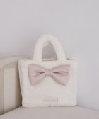 【メゾンドフルール/Maison de FLEUR】のサテンリボンファー2Wayスクエアトートバッグ 人気、トレンドファッション・服の通販 founy(ファニー) ファッション Fashion レディースファッション Fashion for Women バッグ Bags スクエア Square, Square Shape フォルム Silhouette, Form リボン Ribbon, Bow thumbnail Off White|ID: prp329100004842632 ipo3291000000035814857