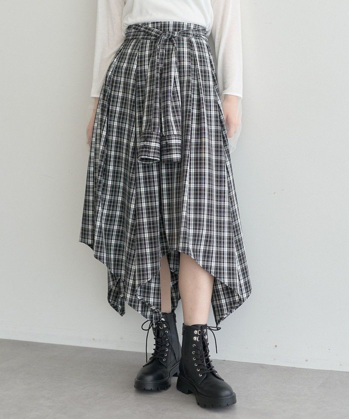 【アースミュージックアンドエコロジー/earth music&ecology】のイレヘムチェックシャツスカート インテリア・キッズ・メンズ・レディースファッション・服の通販 founy(ファニー) https://founy.com/ ファッション Fashion レディースファッション Fashion for Women スカート Skirts おすすめ Recommended / Our Picks アシンメトリー Asymmetrical Style イレギュラーヘム Irregular Hem カットソー Cut and Sewn Top シンプル Simple, Minimal チェック Check, Plaid, Tartan ポケット Pocket, Pocket Detail リボン Ribbon, Bow A/W・秋冬 Autumn/Winter |ID: prp329100004842638 ipo3291000000035814998