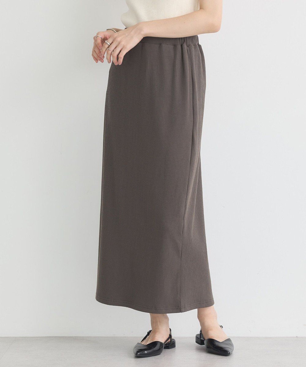 【アースミュージックアンドエコロジー/earth music&ecology】の【コットン混】カットリブナロースカート インテリア・キッズ・メンズ・レディースファッション・服の通販 founy(ファニー) 　ファッション　Fashion　レディースファッション　Fashion for Women　スカート　Skirts　ストレッチ　Stretch, Stretchy Fabric　スリット　Slit, Slit Detail　フィット　Fit, Slim Fit　A/W・秋冬　Autumn/Winter　Charcoal Gray|ID: prp329100004842662 ipo3291000000035814082