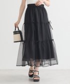 【アースミュージックアンドエコロジー/earth music&ecology】のリボンチュールティアードスカート Black|ID: prp329100004842689 ipo3291000000035648471