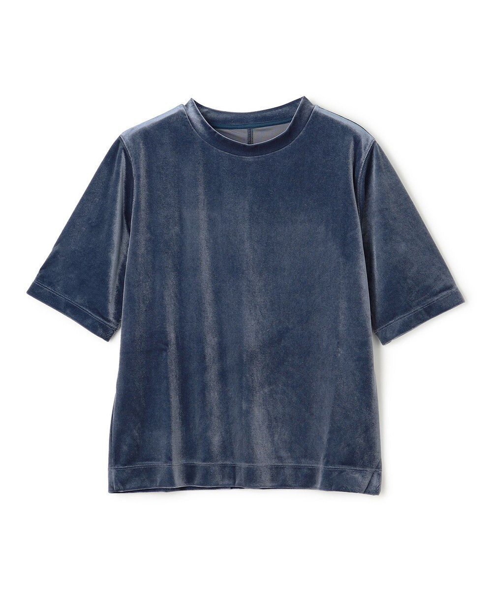 【アンフィーロ 自由区/UNFILO】のストレッチベロア Tシャツ インテリア・キッズ・メンズ・レディースファッション・服の通販 founy(ファニー) 　ファッション　Fashion　レディースファッション　Fashion for Women　トップス・カットソー　Cut & Sew Tops　シャツ・ブラウス・オフィスカジュアル　Elegant Blouses & Button-Ups　ロングTシャツ・Tシャツ　Longline T-Shirts & Tees　カットソー・ベーシックTシャツ　Cut-and-Sewn Tops / Stretch Tees & Basics　ベロアトップス　Velour Tops / Velvet-Look Items　春　Spring　カットソー　Cut and Sewn Top　シンプル　Simple, Minimal　ストレッチ　Stretch, Stretchy Fabric　ベロア　Velour, Soft Velvet　ベーシック　Basic, Essential　S/S・春夏　SS, Spring/Summer, Warm Season　夏　Summer　エレガント 上品　Elegant　ブルーグレー|ID: prp329100004842695 ipo3291000000035465928