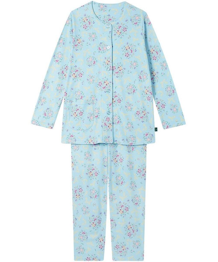 【ワコール/WACOAL】のワコール_リラックス&スリープ パジャマ 綿100%(本体) あったか 長袖 長ズボン ミントン レディース NDW456 /ワコール インテリア・キッズ・メンズ・レディースファッション・服の通販 founy(ファニー) https://founy.com/ ファッション Fashion レディースファッション Fashion for Women トップス・カットソー Cut & Sew Tops 長袖 Long Sleeve, Full Sleeve パジャマ Pajamas, Sleepwear フラワー Flower, Floral ボトム Bottoms, Lower Wear リラックス Relax, Relaxed Fit |ID: prp329100004842716 ipo3291000000035816478