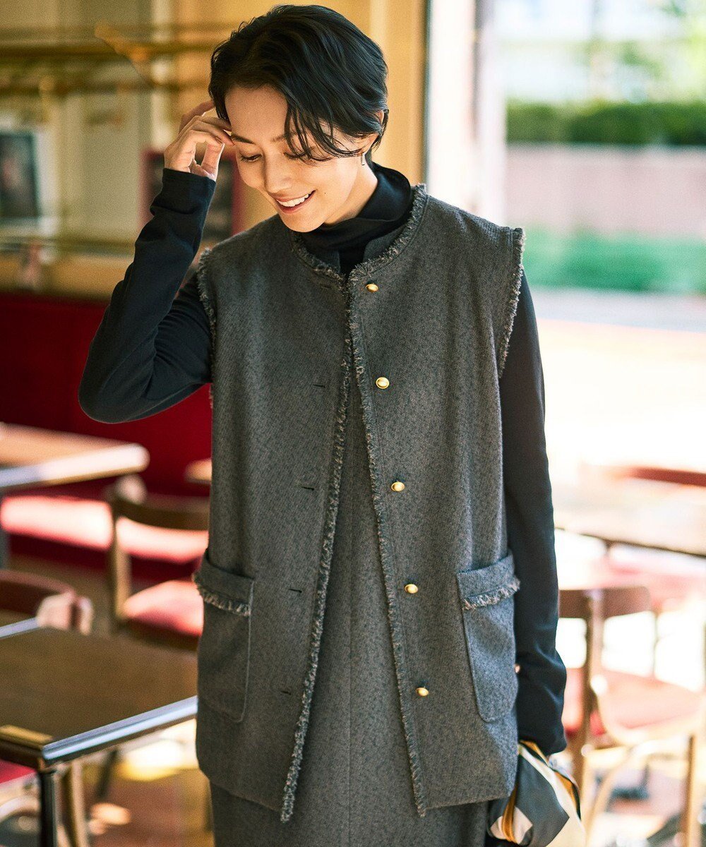 【自由区/JIYU-KU】の【カタログ掲載】ブライトリングツイード ジレ 人気、トレンドファッション・服の通販 founy(ファニー) 　ファッション　Fashion　レディースファッション　Fashion for Women　アウター　Coat / Outerwear Collection　トップス・カットソー　Cut & Sew Tops　ベスト&ジレ / 重ね着スタイル　Vests & Gilets　フリンジ　Fringe, Tassel　ベスト　Vest, Waistcoat　ボトム　Bottoms, Lower Wear　リラックス　Relax, Relaxed Fit　ループ　Loop, Loop Knit　夏　Summer　春　Spring　S/S・春夏　SS, Spring/Summer, Warm Season　 other-1|ID: prp329100004842721 ipo3291000000035838875