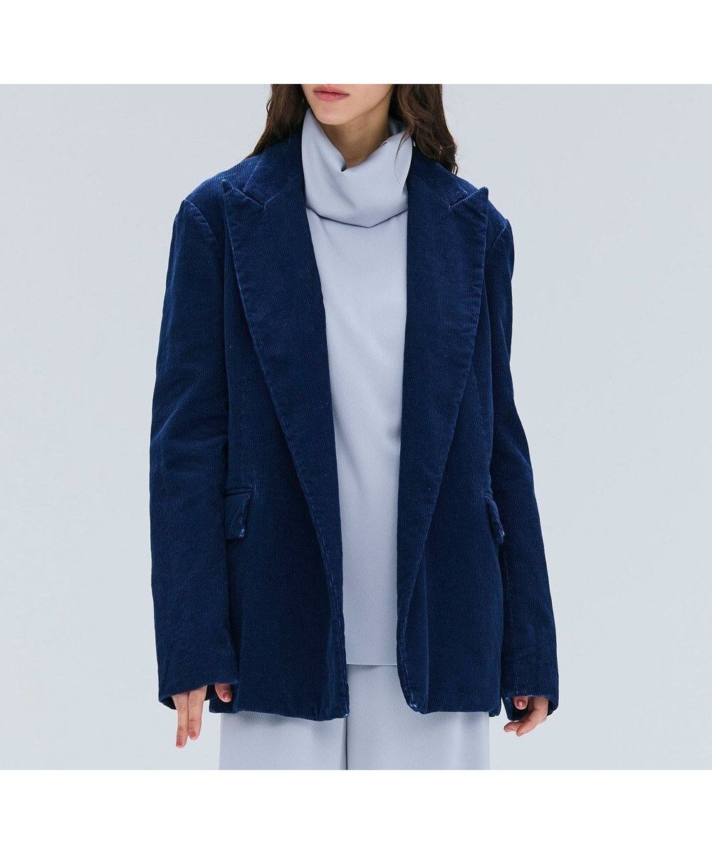 【ベイジ,/BEIGE,】の【FUDGE 10月号掲載】BANGS / コットンコーデュロイテーラードジャケット インテリア・キッズ・メンズ・レディースファッション・服の通販 founy(ファニー) 　雑誌掲載アイテム　Magazine Picks & Fashion Features　ファッション雑誌　Fashion Magazines　ファッジ　FUDGE　ファッション　Fashion　レディースファッション　Fashion for Women　アウター　Coat / Outerwear Collection　レディースジャケット・軽アウター　Jackets　テーラードジャケット / 通勤・きれいめスタイル　Tailored Jackets & Blazers　10月号　October Issue　インディゴ　Indigo Denim　コーデュロイ　Corduroy, Cord Fabric　シンプル　Simple, Minimal　ジャケット　Jacket, Outerwear　タイトスカート　Pencil Skirt, Tight Skirt　マニッシュ　Mannish, Boyish　ロング　Long, Long-Length　ビジネス 仕事 通勤　Business / Work / Commuting　A/W・秋冬　Autumn/Winter　雑誌　Magazine, Fashion Magazine　Indigo|ID: prp329100004842740 ipo3291000000035288814