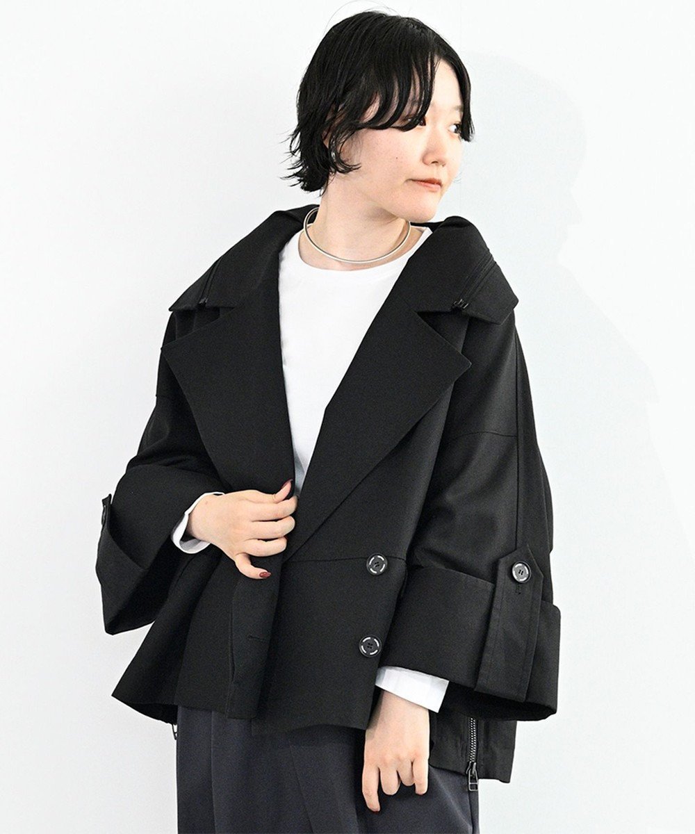 【フォルフォルモ/FORFORMO】のDeformation Wide Trench Coat デフォメーションワイドトレンチコート インテリア・キッズ・メンズ・レディースファッション・服の通販 founy(ファニー) 　ファッション　Fashion　レディースファッション　Fashion for Women　アウター　Coat / Outerwear Collection　コート・ロングコート・ピーコート　Long Coats, Peacoats & More　レディースジャケット・軽アウター　Jackets　トレンチコート / 春秋の定番アウター　Trench Coats　ジャケット　Jacket, Outerwear　スリム　Slim, Slim Fit　定番　Standard, Basic Item　人気　Popular, Best Seller　フォルム　Silhouette, Form　A/W・秋冬　Autumn/Winter　S/S・春夏　SS, Spring/Summer, Warm Season　夏　Summer　ブラック|ID: prp329100004842814 ipo3291000000035817550