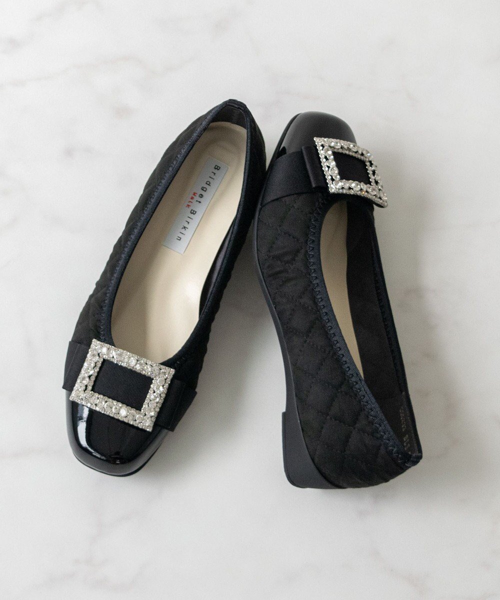 【ブリジット バーキン/Bridget Birkin】の【Bridget Birkin Walk】キルティングビジューリボンウォーキングパンプス インテリア・キッズ・メンズ・レディースファッション・服の通販 founy(ファニー) 　ファッション　Fashion　レディースファッション　Fashion for Women　キルティング　Quilted, Quilting　ビジュー　Bijou, Jewel-like Accent　フィット　Fit, Slim Fit　フェミニン　Feminine, Girly　リボン　Ribbon, Bow　抗菌　Antibacterial, Bacteria-Resistant　ブラックスウェード|ID: prp329100004842816 ipo3291000000035712541