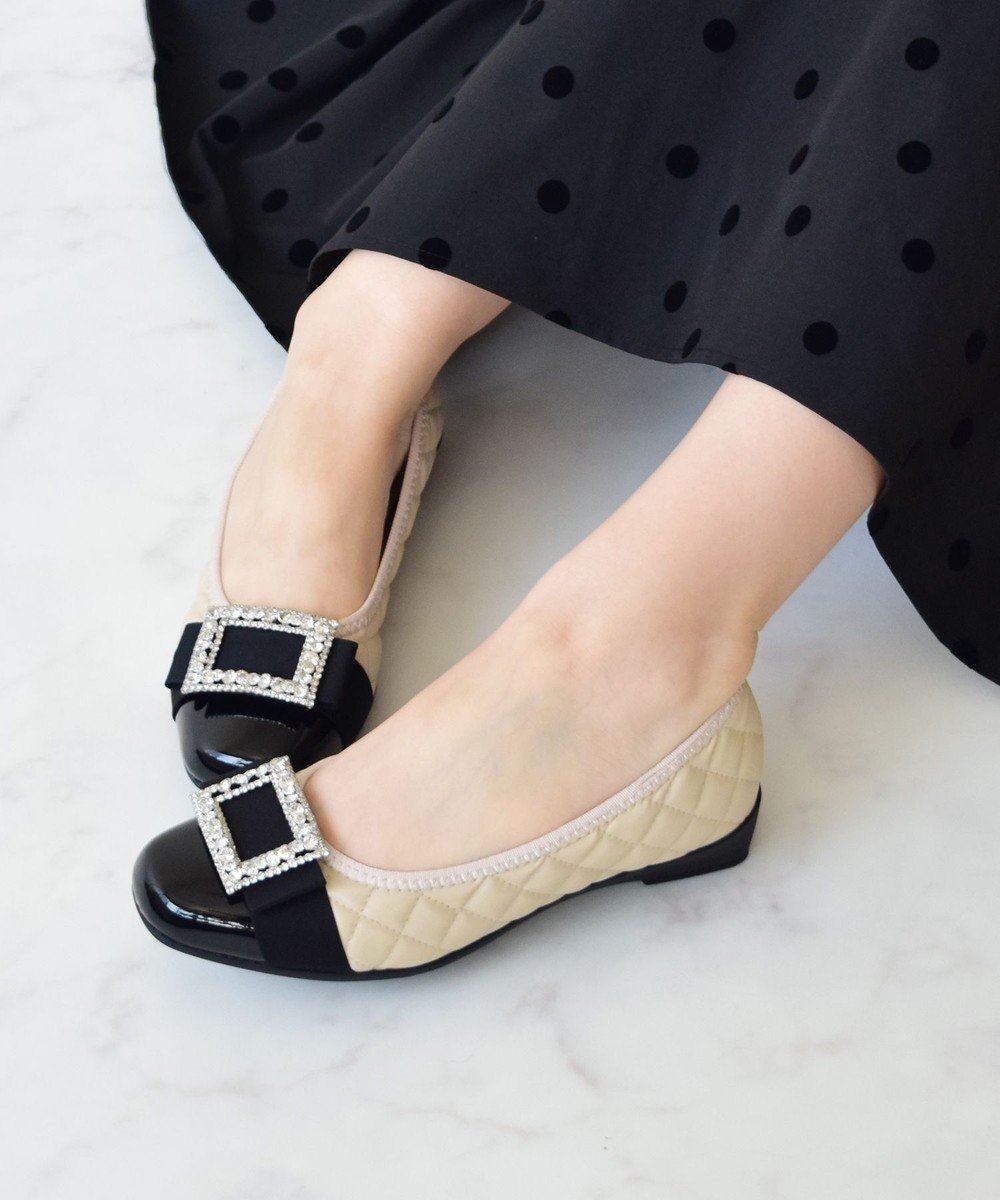 【ブリジット バーキン/Bridget Birkin】の【Bridget Birkin Walk】キルティングビジューリボンウォーキングパンプス インテリア・キッズ・メンズ・レディースファッション・服の通販 founy(ファニー) 　ファッション　Fashion　レディースファッション　Fashion for Women　キルティング　Quilted, Quilting　ビジュー　Bijou, Jewel-like Accent　フィット　Fit, Slim Fit　フェミニン　Feminine, Girly　リボン　Ribbon, Bow　抗菌　Antibacterial, Bacteria-Resistant　ベージュ|ID: prp329100004842816 ipo3291000000035712542