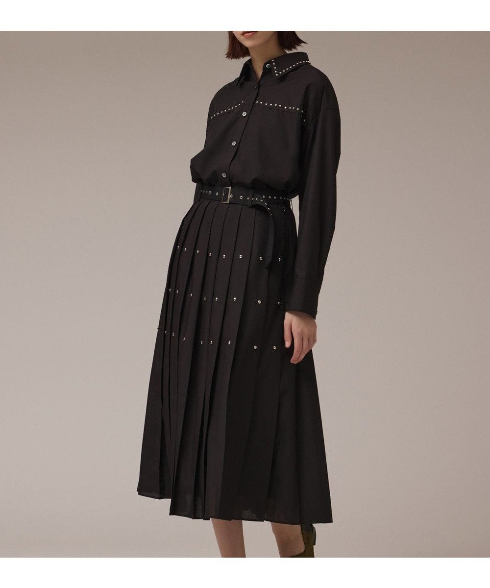 【グレース コンチネンタル/GRACE CONTINENTAL】のメタルホットフィットスカート インテリア・キッズ・メンズ・レディースファッション・服の通販 founy(ファニー) 　ファッション　Fashion　レディースファッション　Fashion for Women　スカート　Skirts　おすすめ　Recommended / Our Picks　クラシカル　Classical, Vintage-Inspired　サマー　Summer, Summer Style　スタッズ　Studs, Metal Accents　スーツ　Suit, Formalwear　セットアップ　Set-Up, Coordinated Outfit　フィット　Fit, Slim Fit　プリーツ　Pleats, Pleated　秋　Autumn　A/W・秋冬　Autumn/Winter　ブラック|ID: prp329100004842917 ipo3291000000035817485