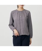 【ジェイ プレス/J.PRESS】のデシンハウンドトゥースプリント ブラウス 人気、トレンドファッション・服の通販 founy(ファニー) ファッション Fashion レディースファッション Fashion for Women トップス・カットソー Cut & Sew Tops シャツ・ブラウス・オフィスカジュアル Elegant Blouses & Button-Ups インナー Innerwear ギャザー Gathered, Ruffled クラシック Classic, Timeless Style ジャケット Jacket, Outerwear フロント Front, Front Design プリント Print, Printed Pattern エレガント 上品 Elegant 秋 Autumn A/W・秋冬 Autumn/Winter 長袖 Long Sleeve, Full Sleeve thumbnail ネイビー系|ID: prp329100004842971 ipo3291000000035289621