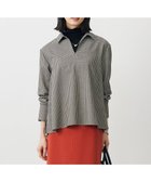 【ジェイ プレス/J.PRESS】のサイロチェック スキッパー ブラウス ベージュ×ブラック×パープル系|ID: prp329100004842979 ipo3291000000035818238