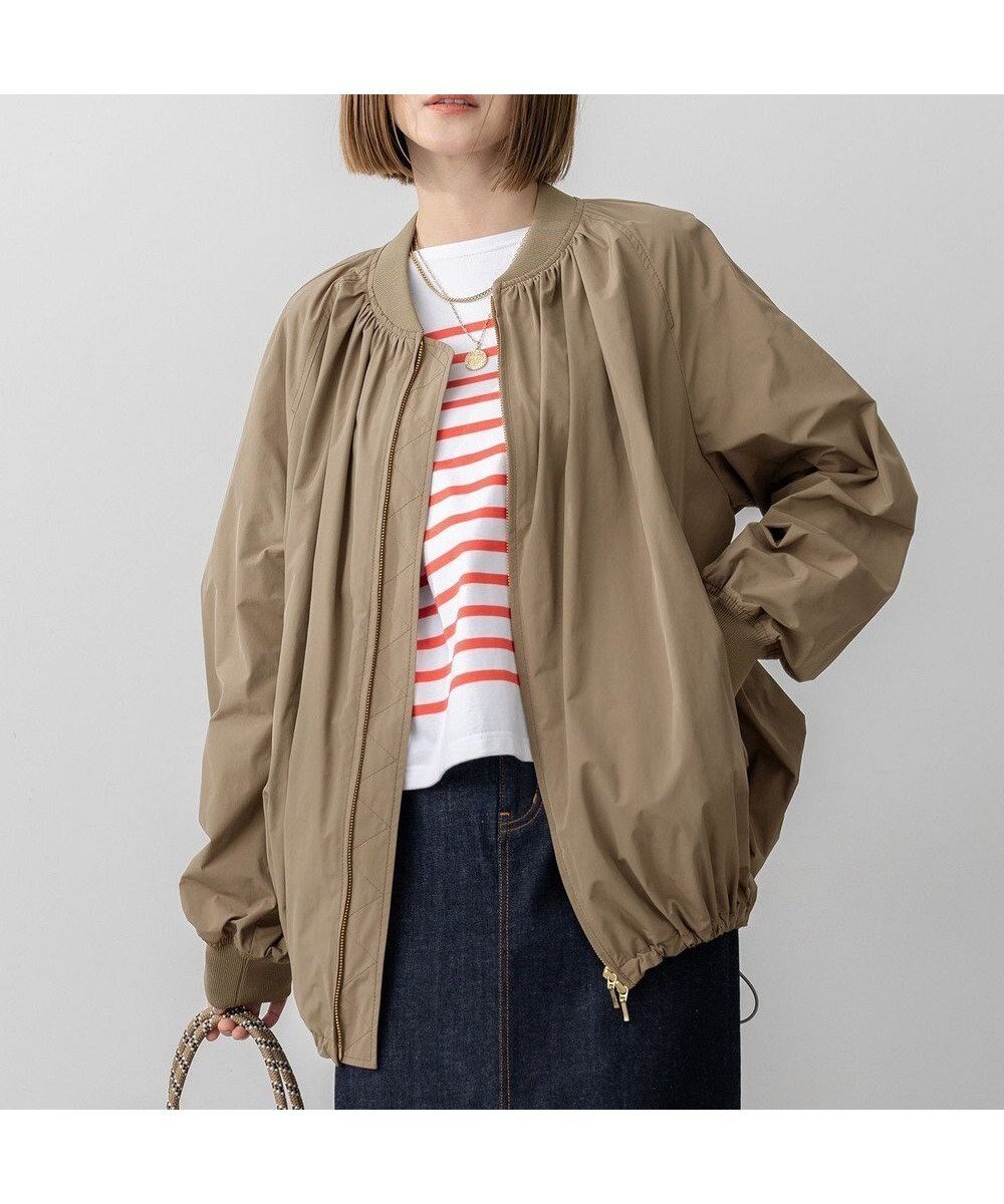 【23区/NIJYUSANKU】の【撥水加工】ソフトメモリータフタ ミドル丈 ブルゾン インテリア・キッズ・メンズ・レディースファッション・服の通販 founy(ファニー) 　ファッション　Fashion　レディースファッション　Fashion for Women　アウター　Coat / Outerwear Collection　レディースジャケット・軽アウター　Jackets　ブルゾンジャケット・スポーティアウター　Blouson Jackets　秋　Autumn　ジャケット　Jacket, Outerwear　スタンド　Stand Collar, Upright Stand　タフタ　Taffeta, Structured Fabric　ブルゾン　Blouson, Bomber Jacket　ミドル　Middle Length, Mid Height　A/W・秋冬　Autumn/Winter　冬　Winter / This Winter　エレガント 上品　Elegant　2025年　2025　2025-2026秋冬・A/W　Autumn/Winter 2025–26 AW25–26　ライトカーキ系|ID: prp329100004842980 ipo3291000000035596079