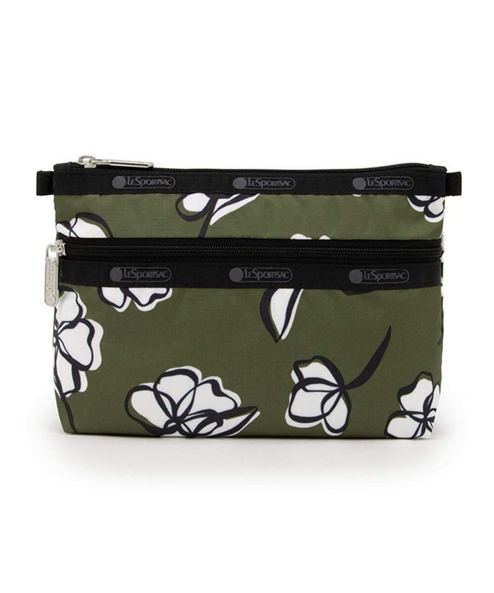 【レスポートサック/LeSportsac】のCOSMETIC CLUTCH/オリーブフローラルシルエット 人気、トレンドファッション・服の通販 founy(ファニー) 　ファッション　Fashion　レディースファッション　Fashion for Women　バッグ　Bags　ミニ財布・二つ折り財布　Wallets & Card Cases　ポーチ&ミニバッグ　Pouches & Mini Bags　おすすめ　Recommended / Our Picks　クラッチ　Clutch, Clutch Bag　フラワー　Flower, Floral　プリント　Print, Printed Pattern　ポケット　Pocket, Pocket Detail　ポーチ　Pouch, Small Case　エレガント 上品　Elegant　旅行　Travel　財布　Wallet, Purse　 other-1|ID: prp329100004843024 ipo3291000000035289787