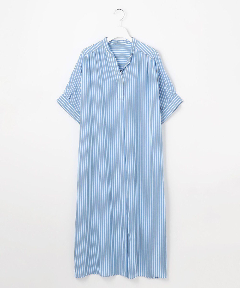 【自由区/JIYU-KU】の【接触冷感・UVケア・抗菌防臭・洗える】リヨセルポプリンシャツ ワンピース インテリア・キッズ・メンズ・レディースファッション・服の通販 founy(ファニー) 　ファッション　Fashion　レディースファッション　Fashion for Women　ワンピース　Dresses　シャツワンピース / 1枚で着映えコーデ　Shirt Dresses　おすすめ　Recommended / Our Picks　ドレープ　Drape, Draping Fabric　フォルム　Silhouette, Form　夏　Summer　抗菌　Antibacterial, Bacteria-Resistant　春　Spring　S/S・春夏　SS, Spring/Summer, Warm Season　洗える　Machine Washable　[新色]サックスストライプ|ID: prp329100004843028 ipo3291000000035289806