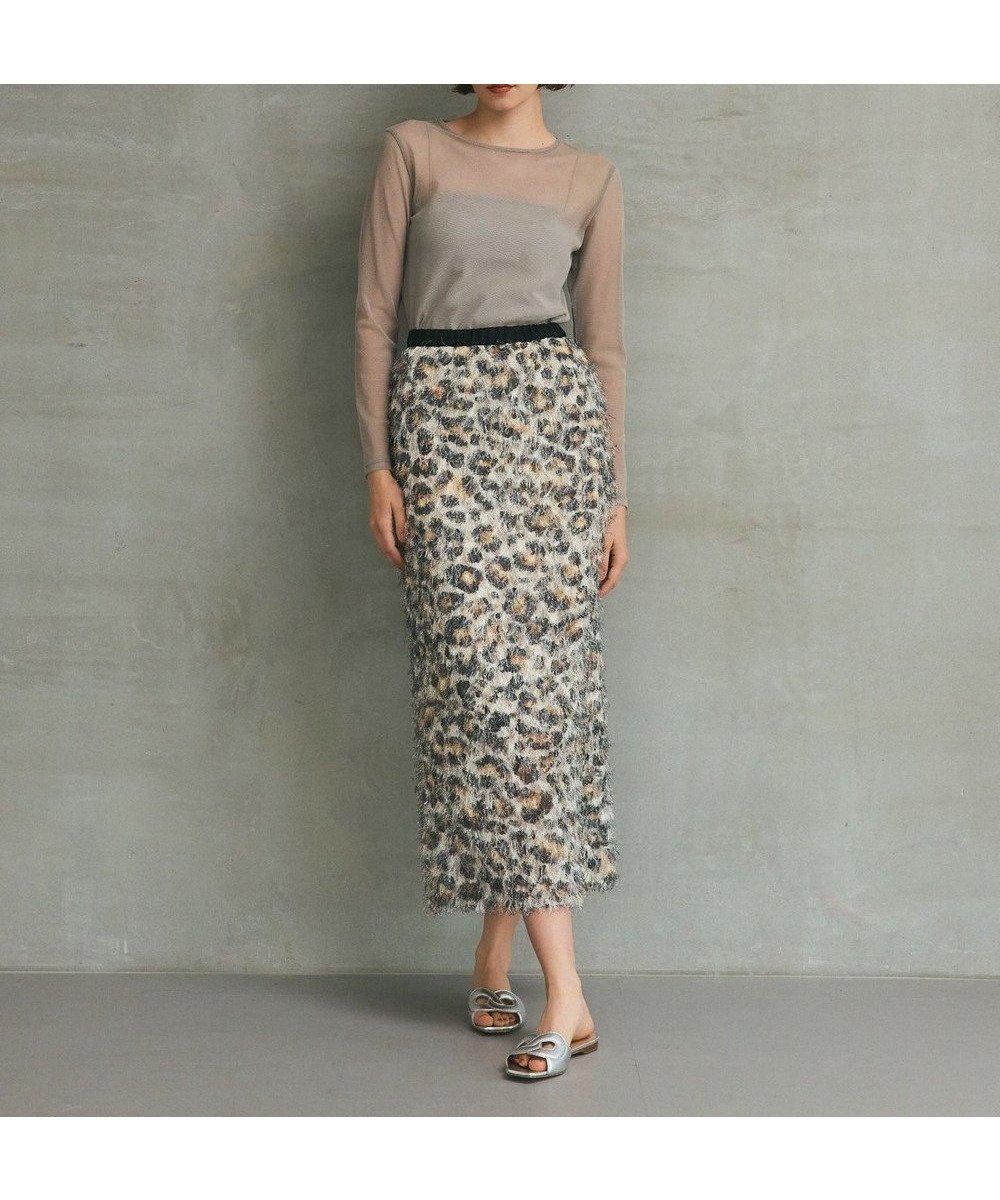 【グレース コンチネンタル/GRACE CONTINENTAL】のフェザーレオパードスカート 人気、トレンドファッション・服の通販 founy(ファニー) 　ファッション　Fashion　レディースファッション　Fashion for Women　スカート　Skirts　シアー　Sheer, See-Through　ジャケット　Jacket, Outerwear　ストレート　Straight, Straight Cut　夏　Summer　秋　Autumn　A/W・秋冬　Autumn/Winter　 other-1|ID: prp329100004843058 ipo3291000000035857833