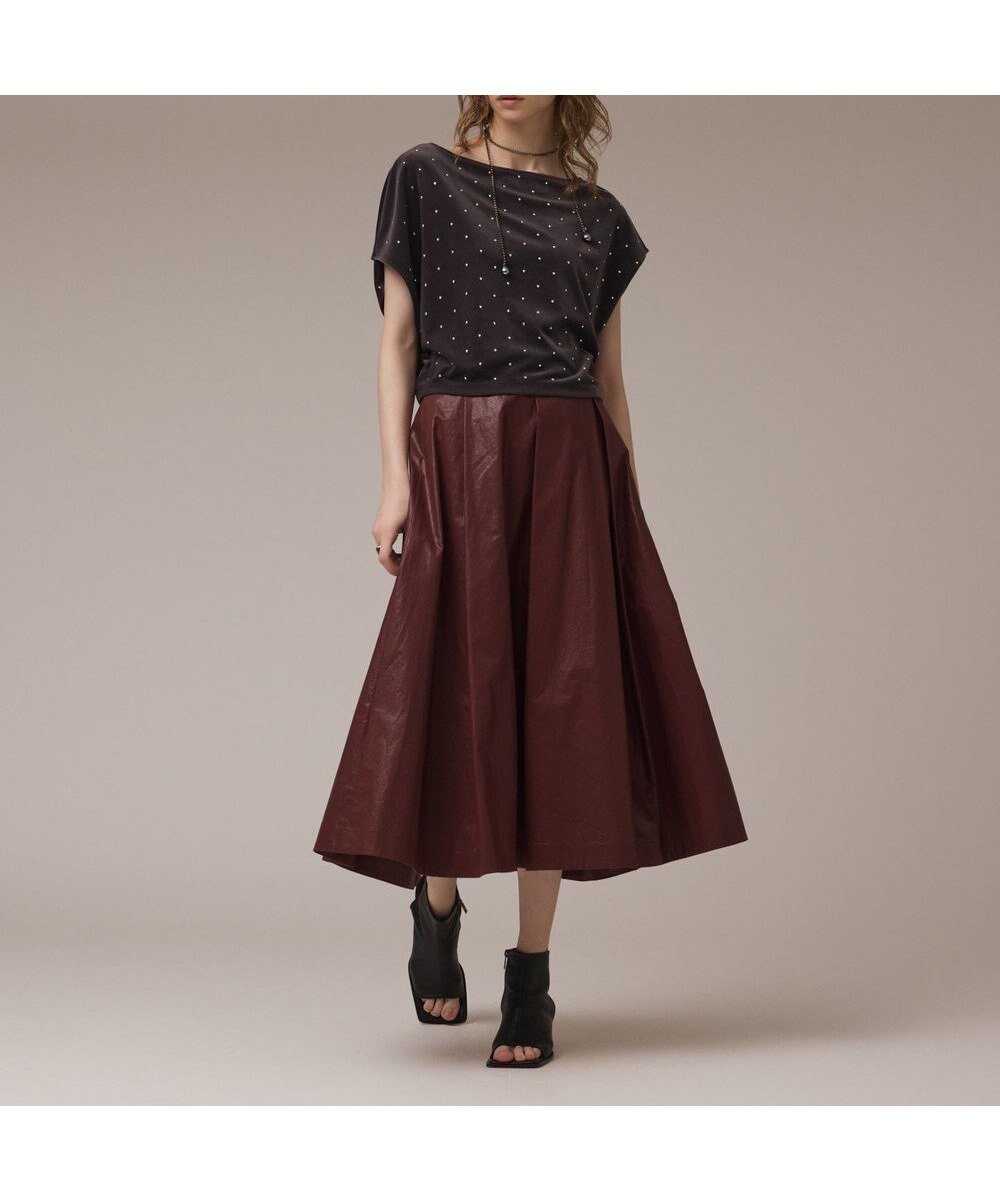 【グレース コンチネンタル/GRACE CONTINENTAL】のコーティングタックスカート インテリア・キッズ・メンズ・レディースファッション・服の通販 founy(ファニー) 　ファッション　Fashion　レディースファッション　Fashion for Women　スカート　Skirts　コーティング　Coating, Coated Finish　シンプル　Simple, Minimal　フレア　Flare, Flared　ロング　Long, Long-Length　秋　Autumn　A/W・秋冬　Autumn/Winter　ブラウン|ID: prp329100004843059 ipo3291000000035467219