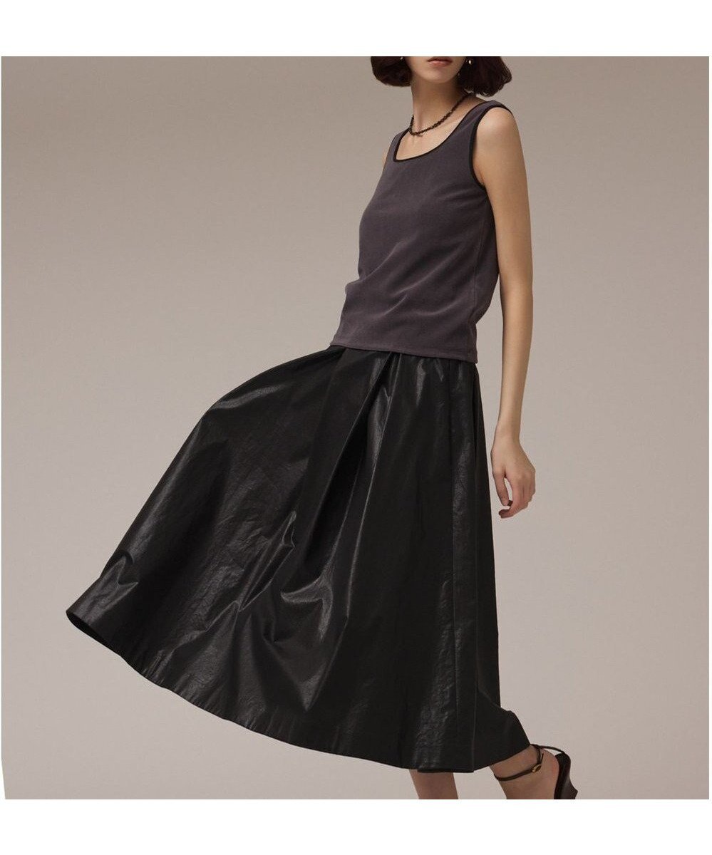 【グレース コンチネンタル/GRACE CONTINENTAL】のコーティングタックスカート インテリア・キッズ・メンズ・レディースファッション・服の通販 founy(ファニー) 　ファッション　Fashion　レディースファッション　Fashion for Women　スカート　Skirts　コーティング　Coating, Coated Finish　シンプル　Simple, Minimal　フレア　Flare, Flared　ロング　Long, Long-Length　秋　Autumn　A/W・秋冬　Autumn/Winter　ブラック|ID: prp329100004843059 ipo3291000000035467220