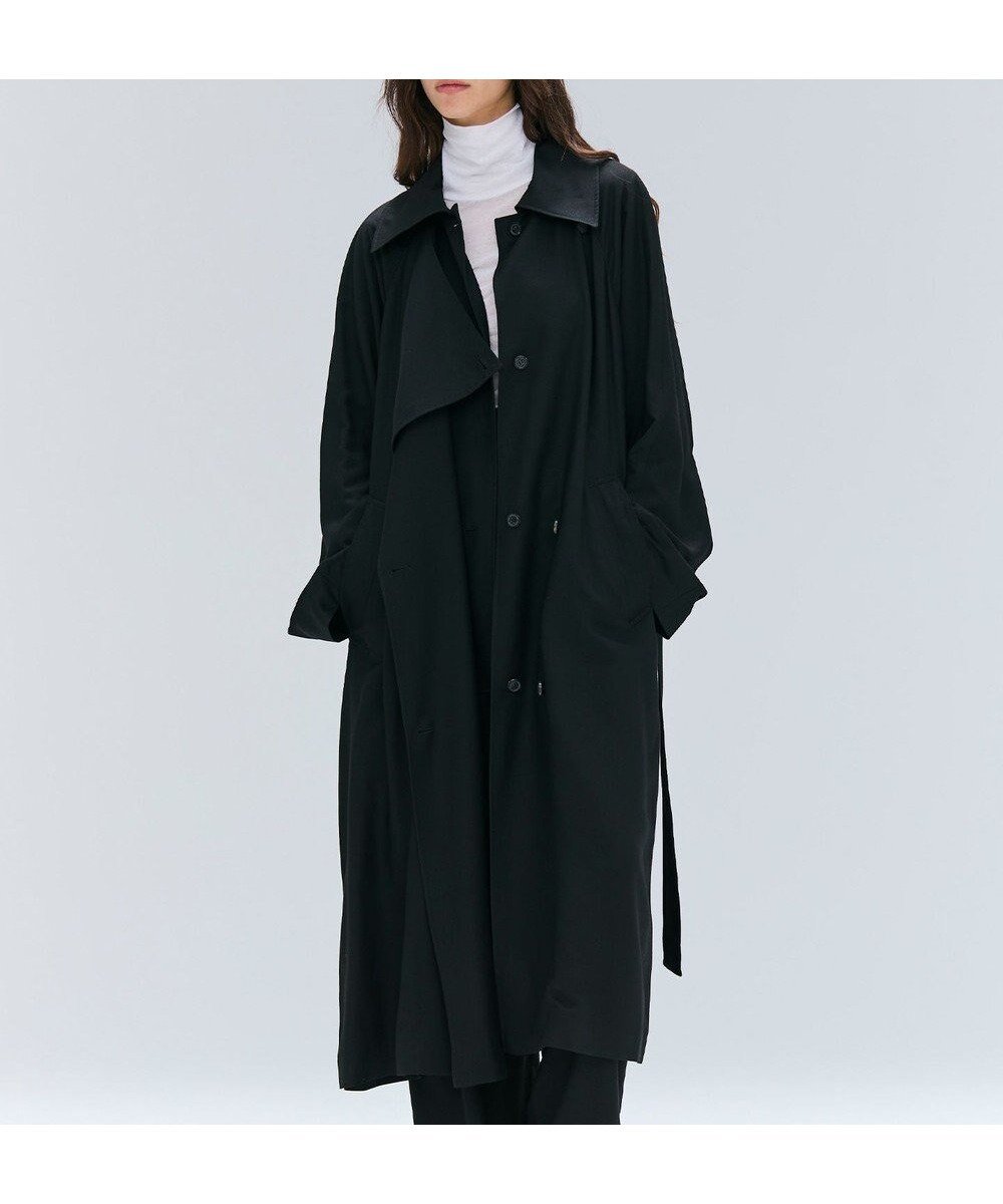 【ベイジ,/BEIGE,】のCOBURN / シルク混ロングステンカラーコート インテリア・キッズ・メンズ・レディースファッション・服の通販 founy(ファニー) 　ファッション　Fashion　レディースファッション　Fashion for Women　アウター　Coat / Outerwear Collection　コート・ロングコート・ピーコート　Long Coats, Peacoats & More　レディースジャケット・軽アウター　Jackets　おすすめ　Recommended / Our Picks　エレガント 上品　Elegant　シルク　Silk, 100% Silk　ジャケット　Jacket, Outerwear　セットアップ　Set-Up, Coordinated Outfit　デニム　Denim, Jeans Material　ドレープ　Drape, Draping Fabric　ロング　Long, Long-Length　A/W・秋冬　Autumn/Winter　Black|ID: prp329100004843080 ipo3291000000035290001