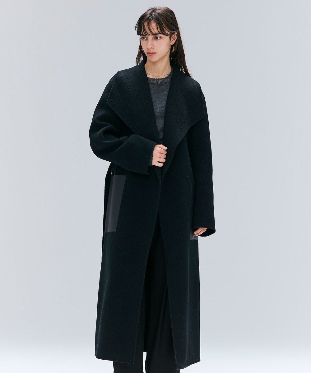 【ベイジ,/BEIGE,】のLEMOORE / ウールリバーフェイクレザーポケット付きコート インテリア・キッズ・メンズ・レディースファッション・服の通販 founy(ファニー) 　ファッション　Fashion　レディースファッション　Fashion for Women　アウター　Coat / Outerwear Collection　コート・ロングコート・ピーコート　Long Coats, Peacoats & More　レディースジャケット・軽アウター　Jackets　ガウン　Gown, Robe　ショルダー　Shoulder, Shoulder Strap　ジャケット　Jacket, Outerwear　セットアップ　Set-Up, Coordinated Outfit　デニム　Denim, Jeans Material　ドロップ　Drop Shoulder, Dropped Style　ポケット　Pocket, Pocket Detail　ラグジュアリー　Luxury, Elegant　リラックス　Relax, Relaxed Fit　ロング　Long, Long-Length　A/W・秋冬　Autumn/Winter　Black|ID: prp329100004843081 ipo3291000000035290005