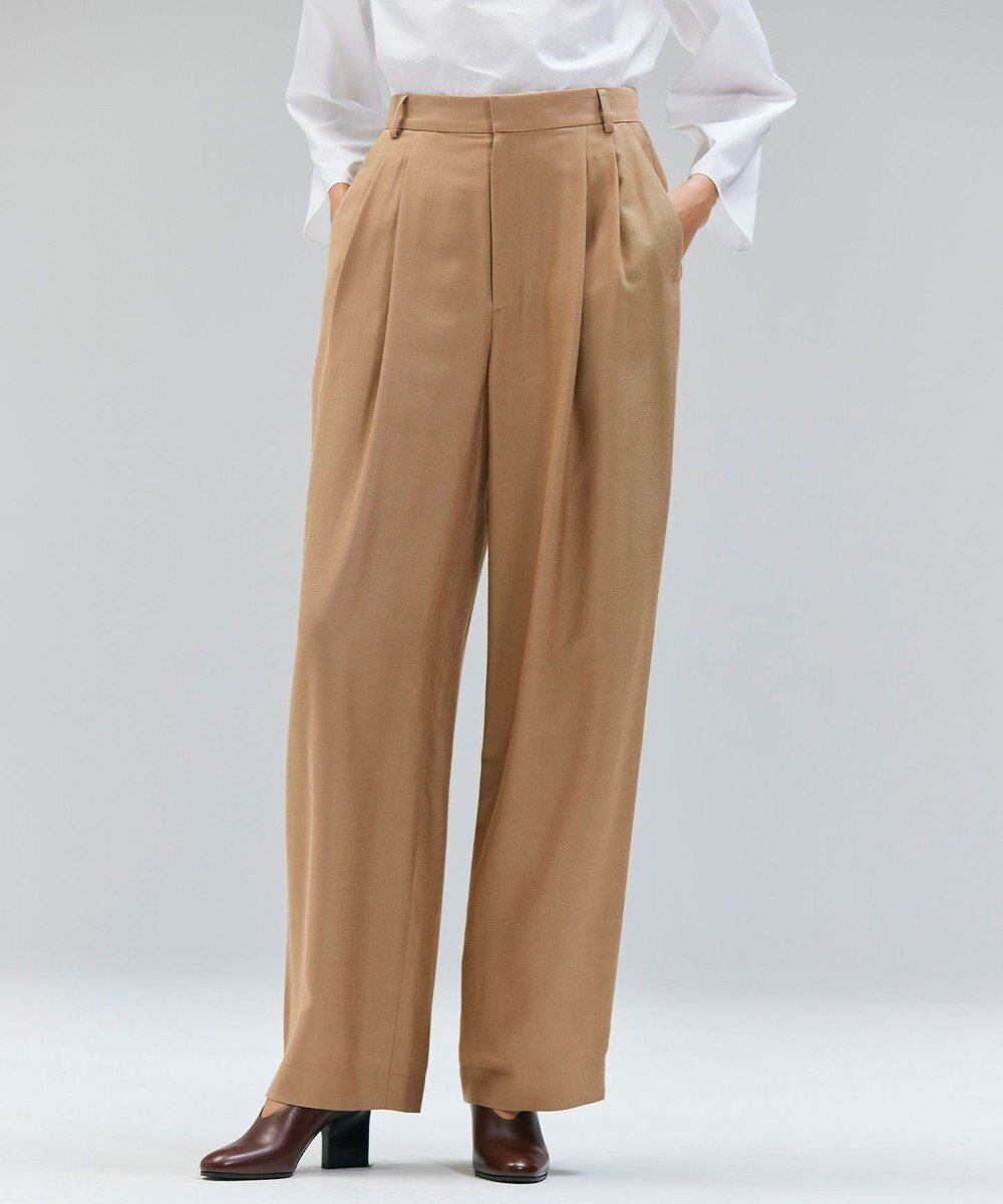 【ベイジ,/BEIGE,】の【Oggi 10月号掲載】COBURN / シルク混2タックカーヴィーワイドパンツ インテリア・キッズ・メンズ・レディースファッション・服の通販 founy(ファニー) 　雑誌掲載アイテム　Magazine Picks & Fashion Features　ファッション雑誌　Fashion Magazines　オッジ　Oggi　ファッション　Fashion　レディースファッション　Fashion for Women　パンツ　Pants & Trousers　10月号　October Issue　おすすめ　Recommended / Our Picks　シルク　Silk, 100% Silk　ジャケット　Jacket, Outerwear　セットアップ　Set-Up, Coordinated Outfit　ドレープ　Drape, Draping Fabric　ロング　Long, Long-Length　ワイド　Wide, Wide Fit　夏　Summer　S/S・春夏　SS, Spring/Summer, Warm Season　A/W・秋冬　Autumn/Winter　雑誌　Magazine, Fashion Magazine　Camel|ID: prp329100004843083 ipo3291000000035290010