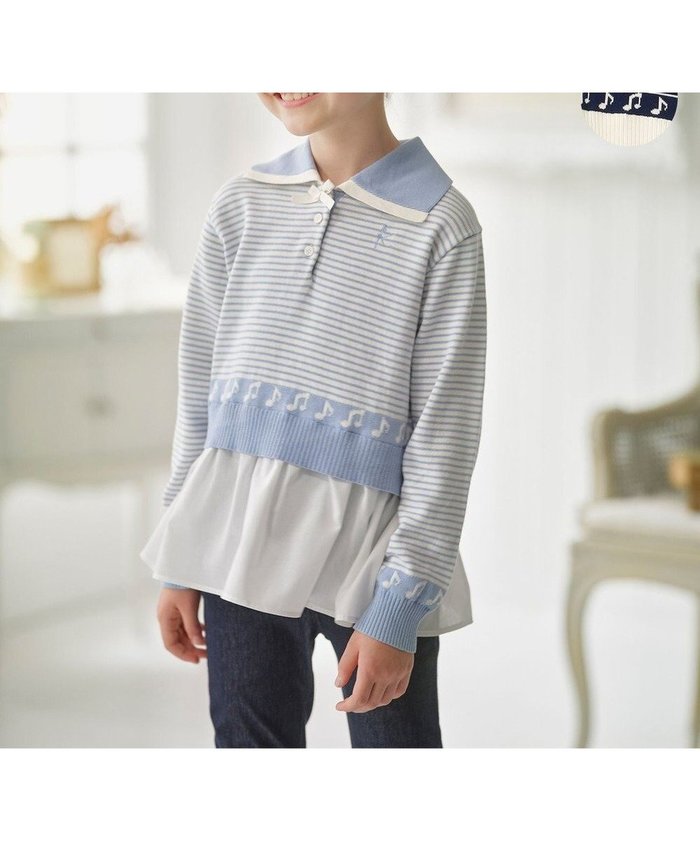 【組曲 / KIDS/KUMIKYOKU】の【110-140㎝】ハーモニー ボーダートップス インテリア・キッズ・メンズ・レディースファッション・服の通販 founy(ファニー) https://founy.com/ ファッション Fashion キッズファッション Fashion for Kids トップス・カットソー Cut & Sew Tops シフォン Chiffon, Lightweight Fabric セーター Sweater, Knitwear ドッキング Docking, Mixed Material ボーダー Border, Stripe モチーフ Motif, Design Theme 夏 Summer 春 Spring S/S・春夏 SS, Spring/Summer, Warm Season |ID: prp329100004843296 ipo3291000000035614603