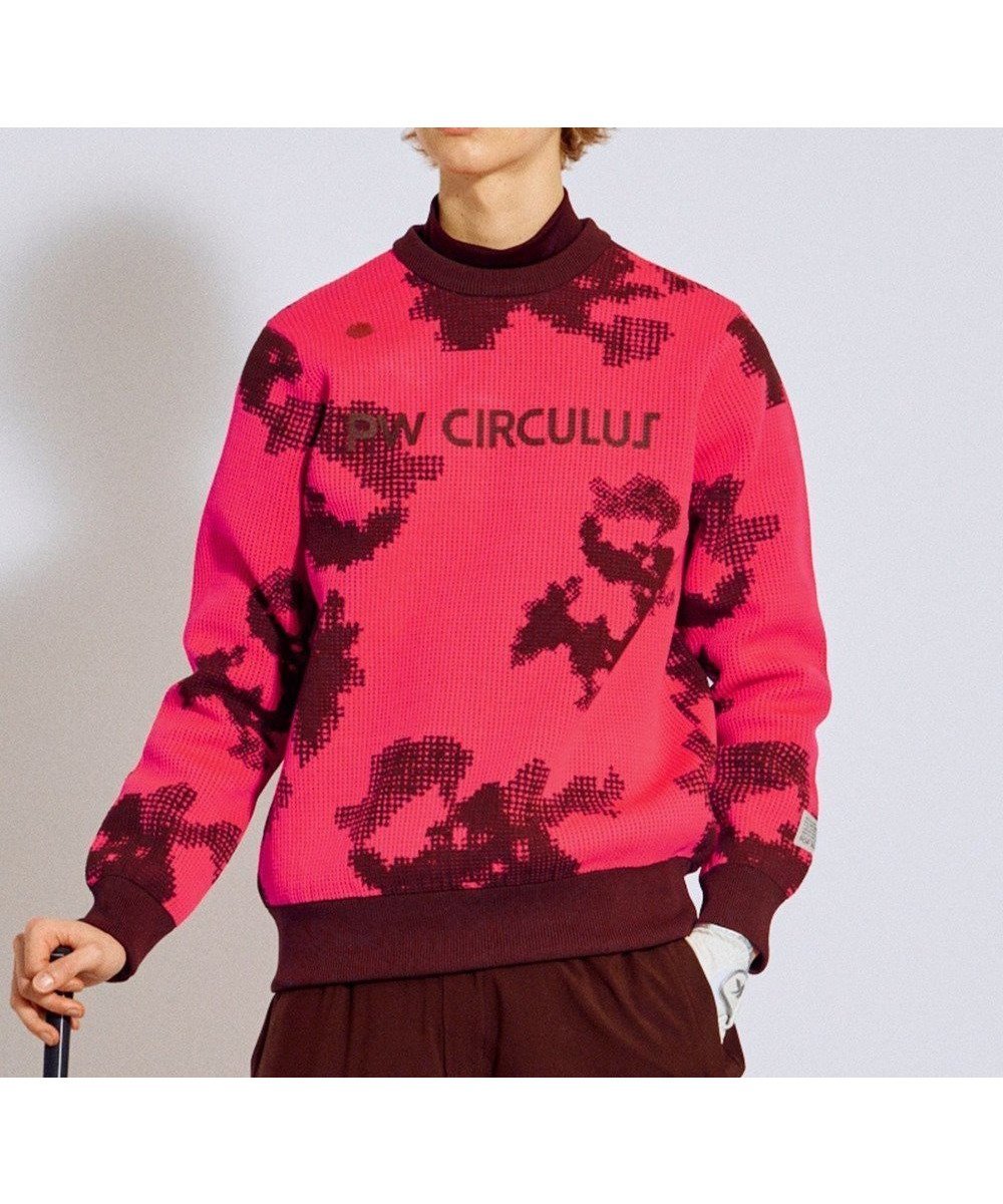 【ピーダブリュサーキュラス/PW CIRCULUS / MEN】の【MEN】Spark dot camouflage 軽量ニット ゴルフ インテリア・キッズ・メンズ・レディースファッション・服の通販 founy(ファニー) ファッション Fashion メンズファッション Fashion for Men トップス・カットソー Cut & Sew Tops ニット・セーター / 定番トップス Knit Tops & Sweaters 2025年 2025 2025-2026秋冬・A/W Autumn/Winter 2025–26 AW25–26 おすすめ Recommended / Our Picks ゴルフ Golf セーター Sweater, Knitwear トレンド Trend, Trending Now ミリタリー Military, Army Style ワッフル Waffle, Waffle Knit 冬 Winter / This Winter A/W・秋冬 Autumn/Winter 軽量 Lightweight, Ultra Light ピンク系5|ID: prp329100004843354 ipo3291000000035614386