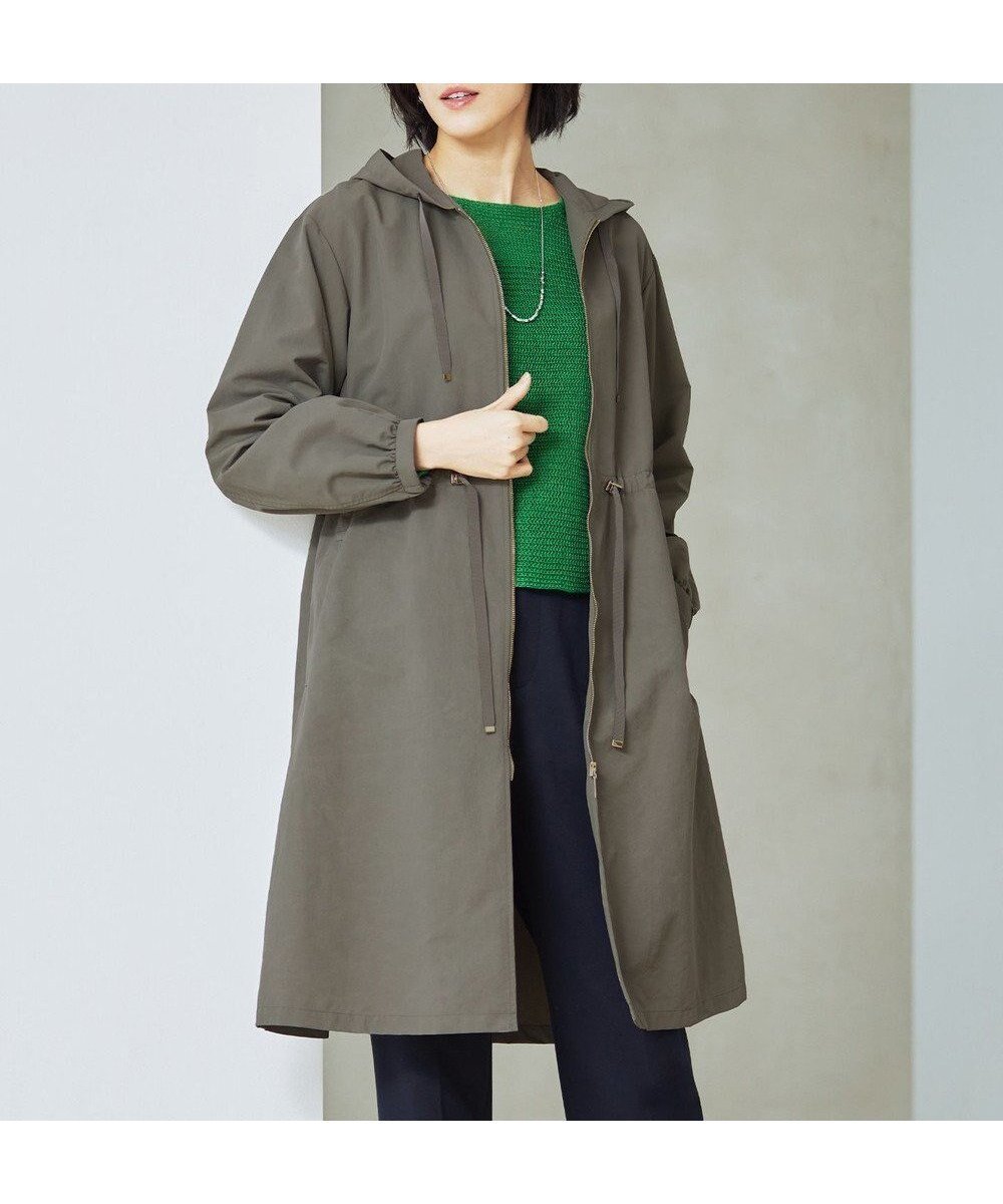【自由区/JIYU-KU】の【撥水加工・UVケア・洗える】ライトグログランフーデッド コート インテリア・キッズ・メンズ・レディースファッション・服の通販 founy(ファニー) 　ファッション　Fashion　レディースファッション　Fashion for Women　アウター　Coat / Outerwear Collection　コート・ロングコート・ピーコート　Long Coats, Peacoats & More　レディースジャケット・軽アウター　Jackets　春　Spring　洗える　Machine Washable　カフス　Cuff Design　ギャザー　Gathered, Ruffled　グログラン　Grosgrain, Grosgrain Ribbon　コンパクト　Compact, Small Size　軽量　Lightweight, Ultra Light　ジャケット　Jacket, Outerwear　S/S・春夏　SS, Spring/Summer, Warm Season　おすすめ　Recommended / Our Picks　夏　Summer　[新色]カーキ|ID: prp329100004843372 ipo3291000000035297019