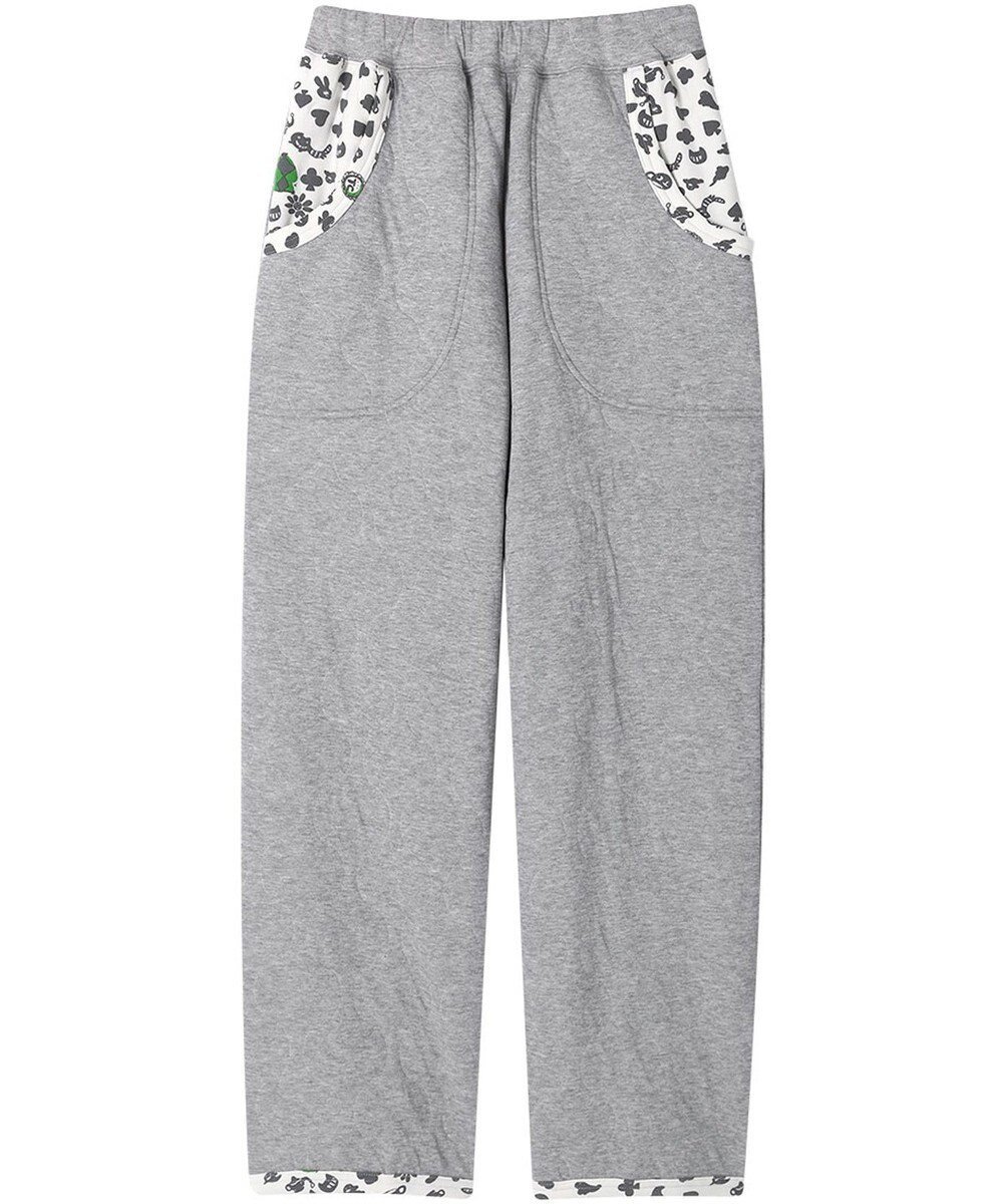 【ツモリチサト スリープ/tsumori chisato SLEEP】のツモリチサト ボトムス キルトニット素材(本体) あったか 長ズボン ルームウェア レディース UOW432 /ワコール インテリア・キッズ・メンズ・レディースファッション・服の通販 founy(ファニー) 　ファッション　Fashion　レディースファッション　Fashion for Women　キルト　Quilt, Quilted Fabric　パジャマ　Pajamas, Sleepwear　プリント　Print, Printed Pattern　ボトム　Bottoms, Lower Wear　ポケット　Pocket, Pocket Detail　グレー|ID: prp329100004843374 ipo3291000000035574617