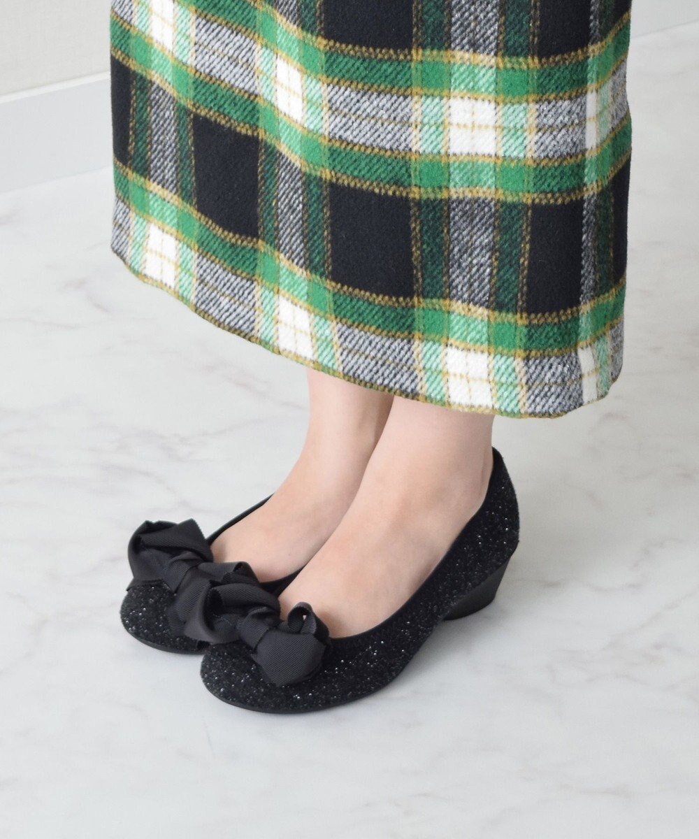 【ブリジット バーキン/Bridget Birkin】の【Bridget Birkin Walk】リボンウォーキングパンプス インテリア・キッズ・メンズ・レディースファッション・服の通販 founy(ファニー) 　ファッション　Fashion　レディースファッション　Fashion for Women　おすすめ　Recommended / Our Picks　ウェッジ　Wedge Heels　フィット　Fit, Slim Fit　フェミニン　Feminine, Girly　モチーフ　Motif, Design Theme　リボン　Ribbon, Bow　エレガント 上品　Elegant　ブラック雑材|ID: prp329100004843382 ipo3291000000035297280