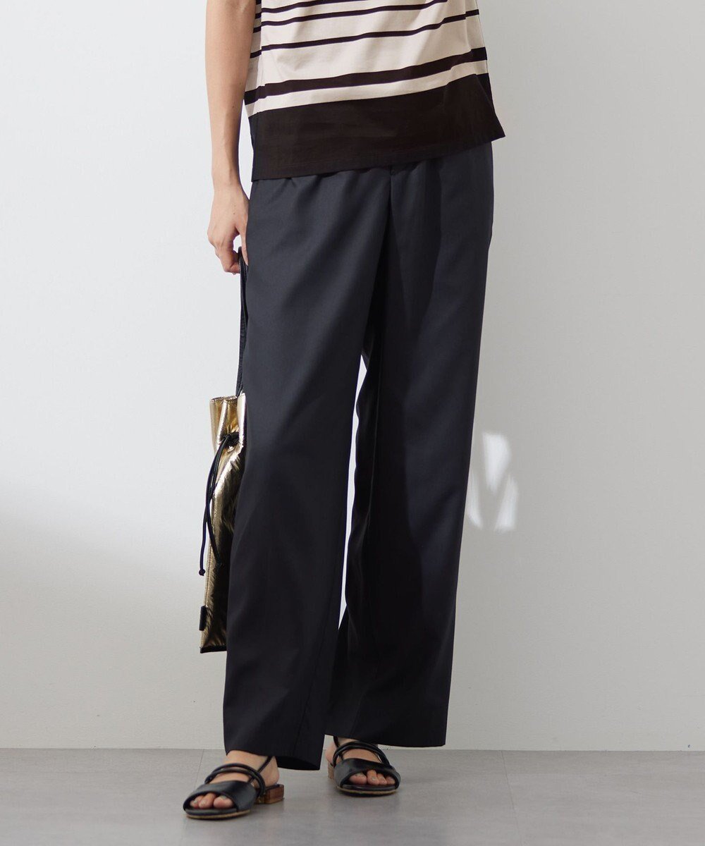 【自由区/JIYU-KU】の【カタログ掲載・洗える】フルダルスパンマイクロピーチワイドストレート パンツ インテリア・キッズ・メンズ・レディースファッション・服の通販 founy(ファニー) 　ファッション　Fashion　レディースファッション　Fashion for Women　パンツ　Pants & Trousers　なめらか　Smooth, Silky Texture　シンプル　Simple, Minimal　ストレート　Straight, Straight Cut　ドレープ　Drape, Draping Fabric　バランス　Balance, Style Balance　ピーチ　Peach, Soft Touch　ワイド　Wide, Wide Fit　夏　Summer　春　Spring　S/S・春夏　SS, Spring/Summer, Warm Season　洗える　Machine Washable　ブラック|ID: prp329100004843412 ipo3291000000036113792