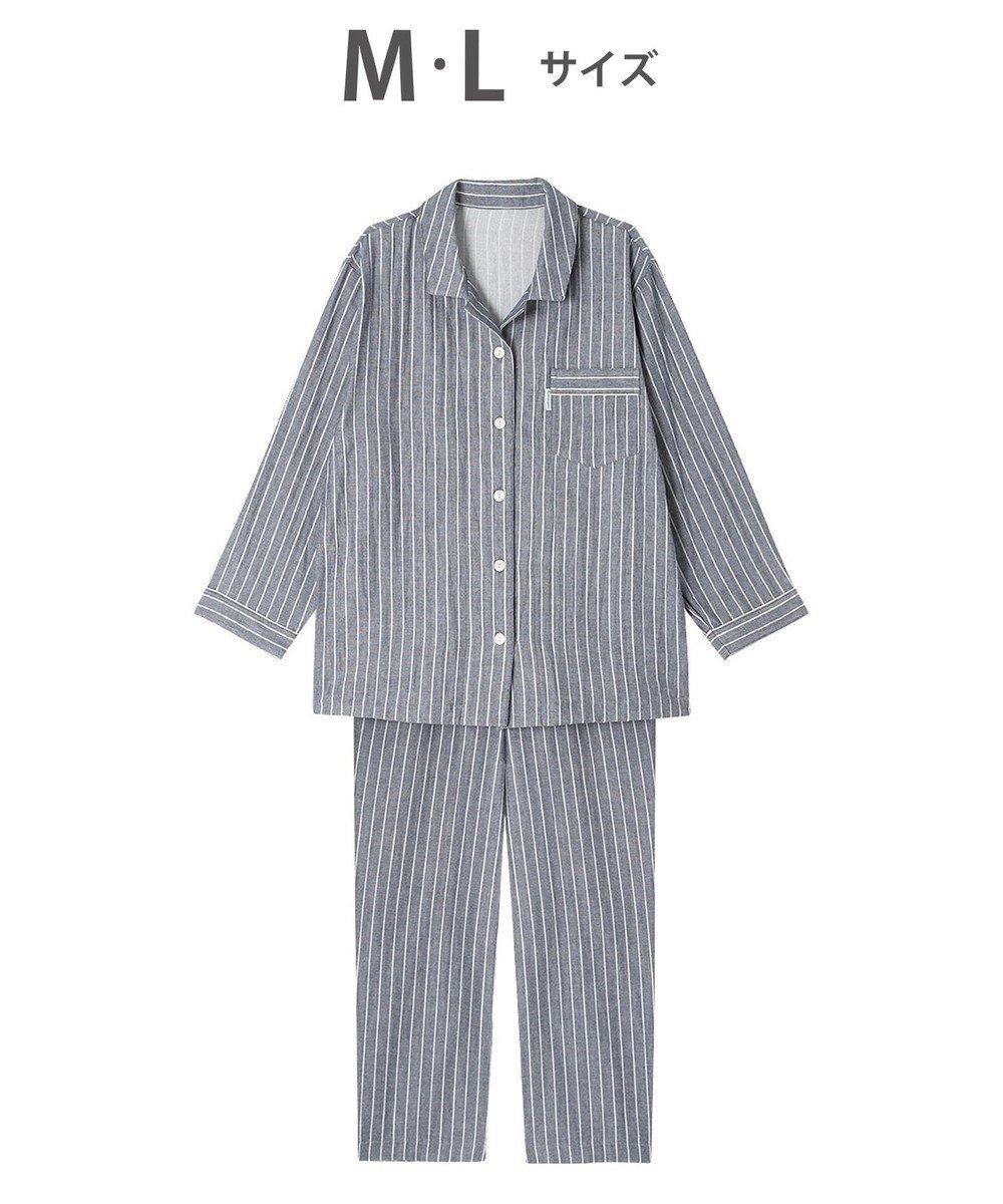 【ワコール 睡眠科学/wacoal suimin】のパジャマ 長袖 長ズボン 綿100%(本体) 二重ガーゼ 通気性 上下セット 前開き YDX570 睡眠科学/ワコール インテリア・キッズ・メンズ・レディースファッション・服の通販 founy(ファニー) 　ファッション　Fashion　レディースファッション　Fashion for Women　トップス・カットソー　Cut & Sew Tops　長袖　Long Sleeve, Full Sleeve　パジャマ　Pajamas, Sleepwear　ボトム　Bottoms, Lower Wear　ロング　Long, Long-Length　コン|ID: prp329100004843425 ipo3291000000035519453