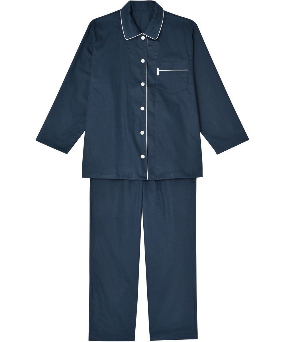 【ワコール 睡眠科学/wacoal suimin】の【パジャマ】 長袖 長ズボン 綿100%のサテン生地 なめらかな肌ざわり 睡眠科学/ワコール YDX513 インテリア・キッズ・メンズ・レディースファッション・服の通販 founy(ファニー) 　ファッション　Fashion　レディースファッション　Fashion for Women　トップス・カットソー　Cut & Sew Tops　なめらか　Smooth, Silky Texture　サテン　Satin, Glossy Fabric　パジャマ　Pajamas, Sleepwear　メンズ　Men's, Menswear　ロング　Long, Long-Length　長袖　Long Sleeve, Full Sleeve　コン|ID: prp329100004843428 ipo3291000000035298474