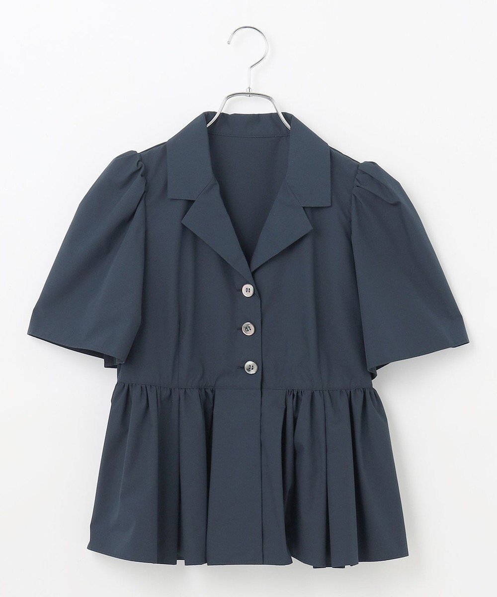 【ハッシュニュアンス/#Newans】の【セレモニーにも】オープンカラーペプラムブラウス インテリア・キッズ・メンズ・レディースファッション・服の通販 founy(ファニー) ファッション Fashion レディースファッション Fashion for Women トップス・カットソー Cut & Sew Tops シャツ・ブラウス・オフィスカジュアル Elegant Blouses & Button-Ups ギャザー Gathered, Ruffled クラシカル Classical, Vintage-Inspired クラシック Classic, Timeless Style スリーブ Sleeve, Long Sleeve / Short Sleeve セレモニー Ceremony ペプラム Peplum, Flared Hem 夏 Summer 春 Spring S/S・春夏 SS, Spring/Summer, Warm Season 洗える Machine Washable ネイビー|ID: prp329100004843440 ipo3291000000035771474