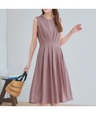 【ティアクラッセ/Tiaclasse】の【2TYPEスリーブ/半袖・ノースリーブ・洗える】タックフレアワンピース ノースリーブ:ピンク|ID: prp329100004843442 ipo3291000000035890611