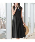 【ティアクラッセ/Tiaclasse】の【2TYPEスリーブ/半袖・ノースリーブ・洗える】タックフレアワンピース ノースリーブ:ブラック|ID: prp329100004843442 ipo3291000000035890620