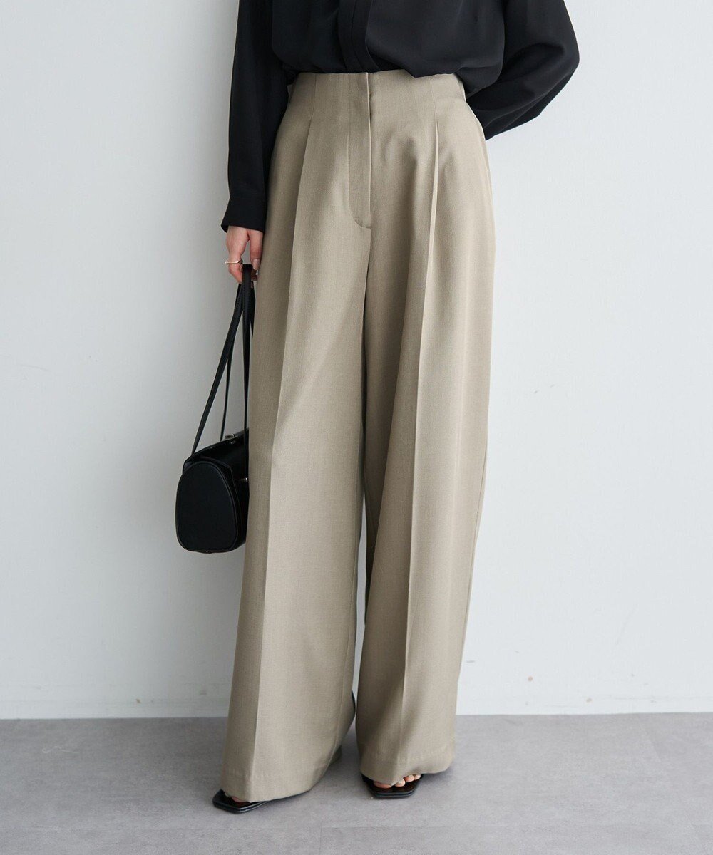 【イェッカ ヴェッカ/YECCA VECCA】のタックワイドパンツ インテリア・キッズ・メンズ・レディースファッション・服の通販 founy(ファニー) 　ファッション　Fashion　レディースファッション　Fashion for Women　パンツ　Pants & Trousers　おすすめ　Recommended / Our Picks　ジャケット　Jacket, Outerwear　セットアップ　Set-Up, Coordinated Outfit　ドレープ　Drape, Draping Fabric　ビスチェ　Bustier, Corset Top　フロント　Front, Front Design　ポケット　Pocket, Pocket Detail　ワイド　Wide, Wide Fit　ワーク　Workwear, Utility Style　夏　Summer　春　Spring　S/S・春夏　SS, Spring/Summer, Warm Season　Gray Beige|ID: prp329100004843444 ipo3291000000035575486