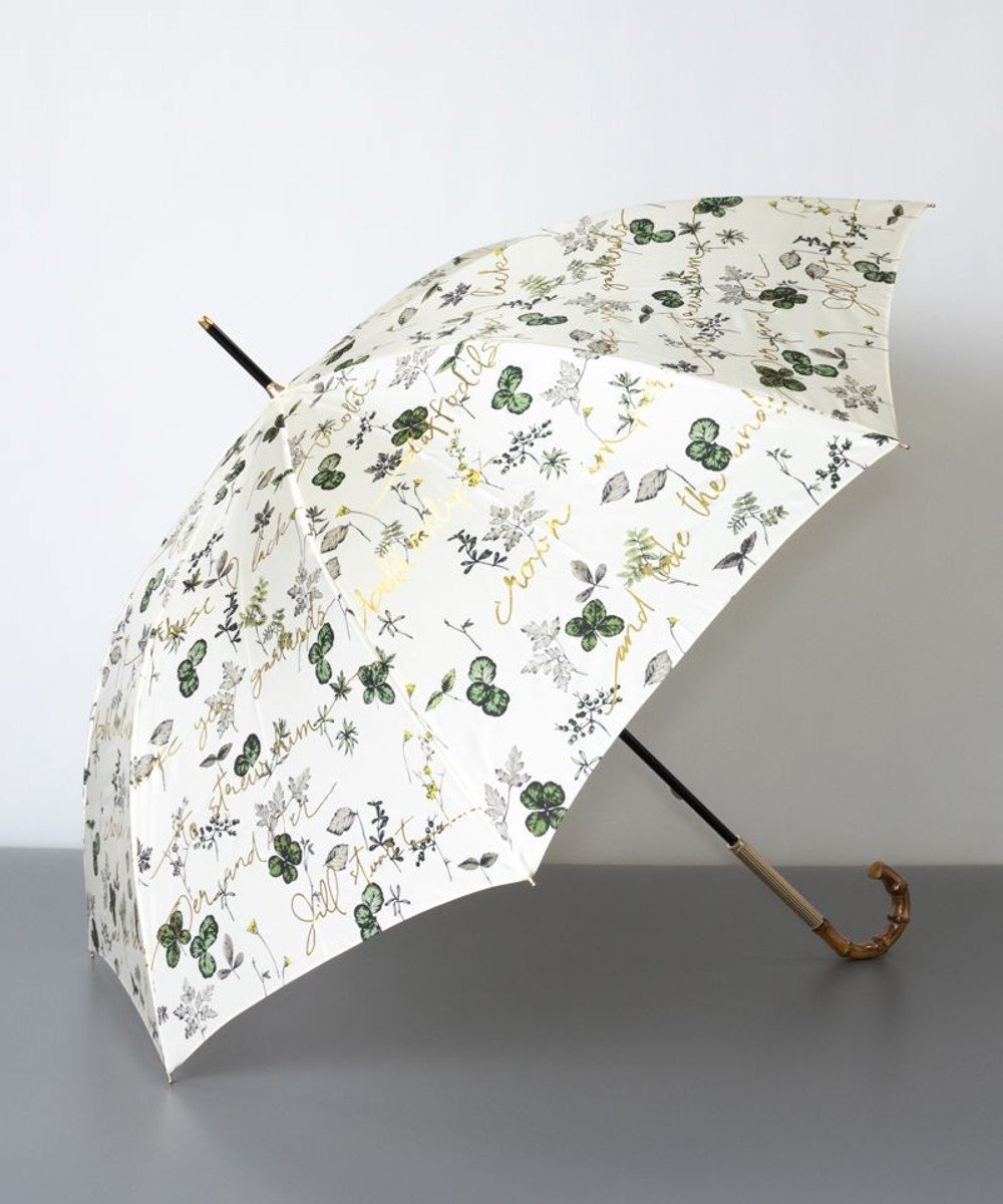 【アウロラ/AURORA】のジルスチュアート ボタニカル箔文字プリント長傘 インテリア・キッズ・メンズ・レディースファッション・服の通販 founy(ファニー) 　ファッション　Fashion　レディースファッション　Fashion for Women　レイングッズ・傘・晴雨兼用傘　Umbrellas & Rain Gear　トレンド　Trend, Trending Now　バンブー　Bamboo, Bamboo Material　プリント　Print, Printed Pattern　ボタニカル　Botanical, Floral Pattern　リボン　Ribbon, Bow　傘　Umbrella, Parasol　ライトグリーン|ID: prp329100004843446 ipo3291000000035298852