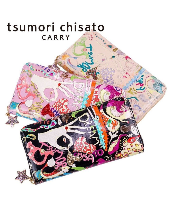 【ツモリチサト キャリー/tsumori chisato CARRY】のハッピースタッフ ラウンドファスナー長財布 インテリア・キッズ・メンズ・レディースファッション・服の通販 founy(ファニー) https://founy.com/ ファッション Fashion レディースファッション Fashion for Women ミニ財布・二つ折り財布 Wallets & Card Cases プリント Print, Printed Pattern ラウンド Round, Round Neck 財布 Wallet, Purse |ID: prp329100004843454 ipo3291000000035299008